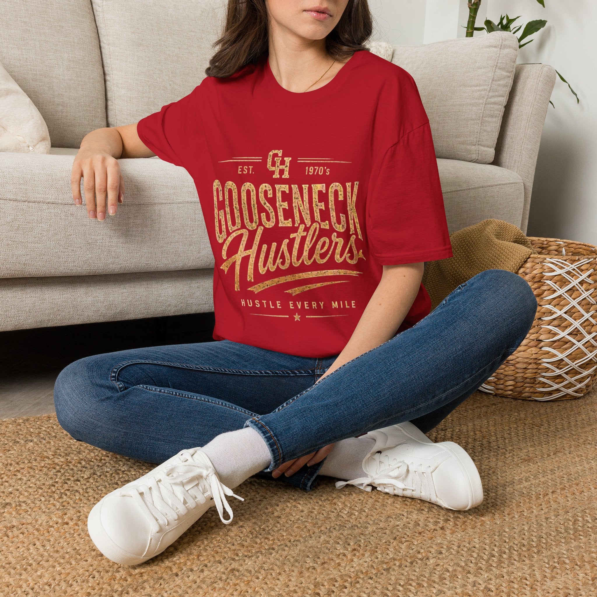 Gooseneck Hustlers T-Shirt — Vintage Script Logo Tee