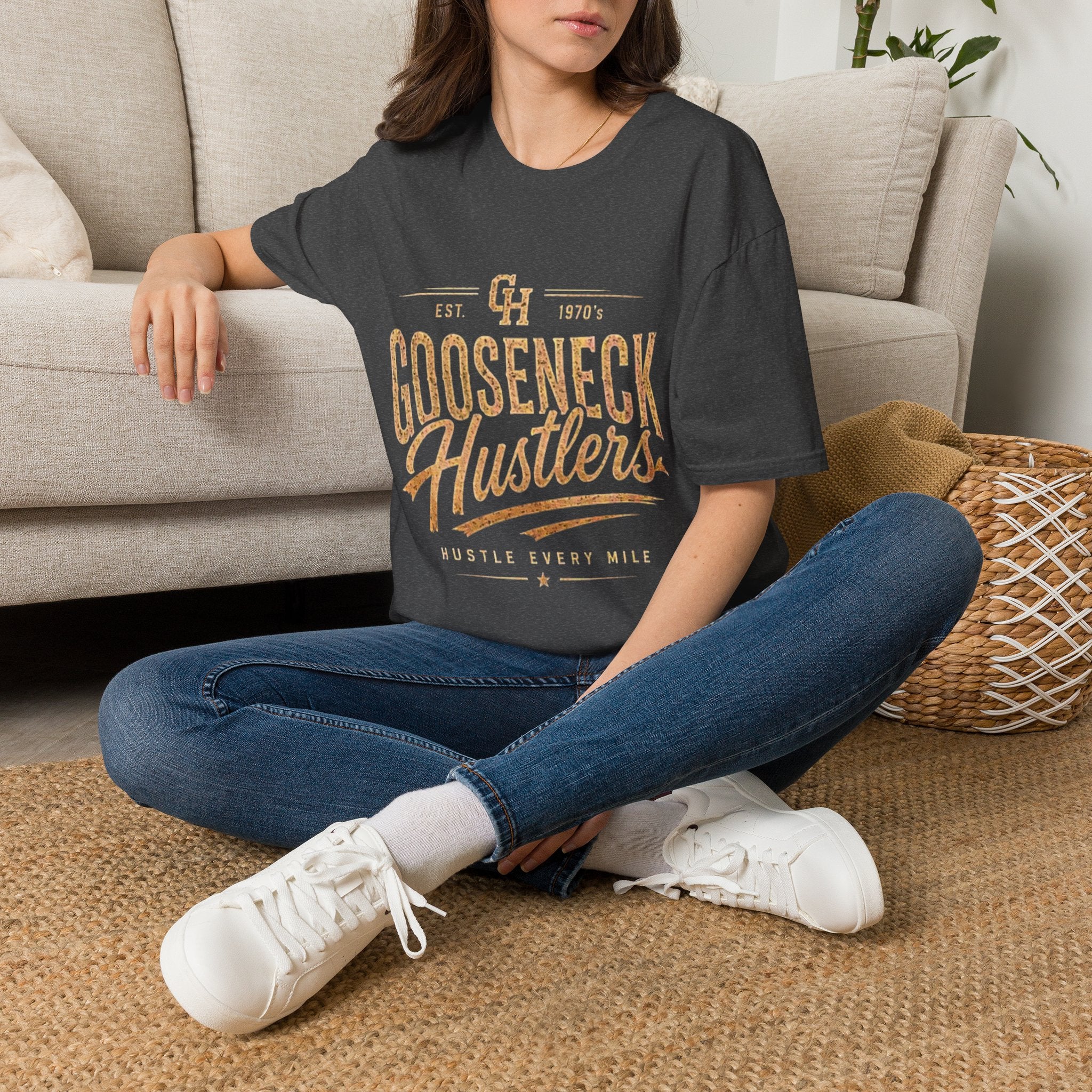 Gooseneck Hustlers T-Shirt — Vintage Script Logo Tee