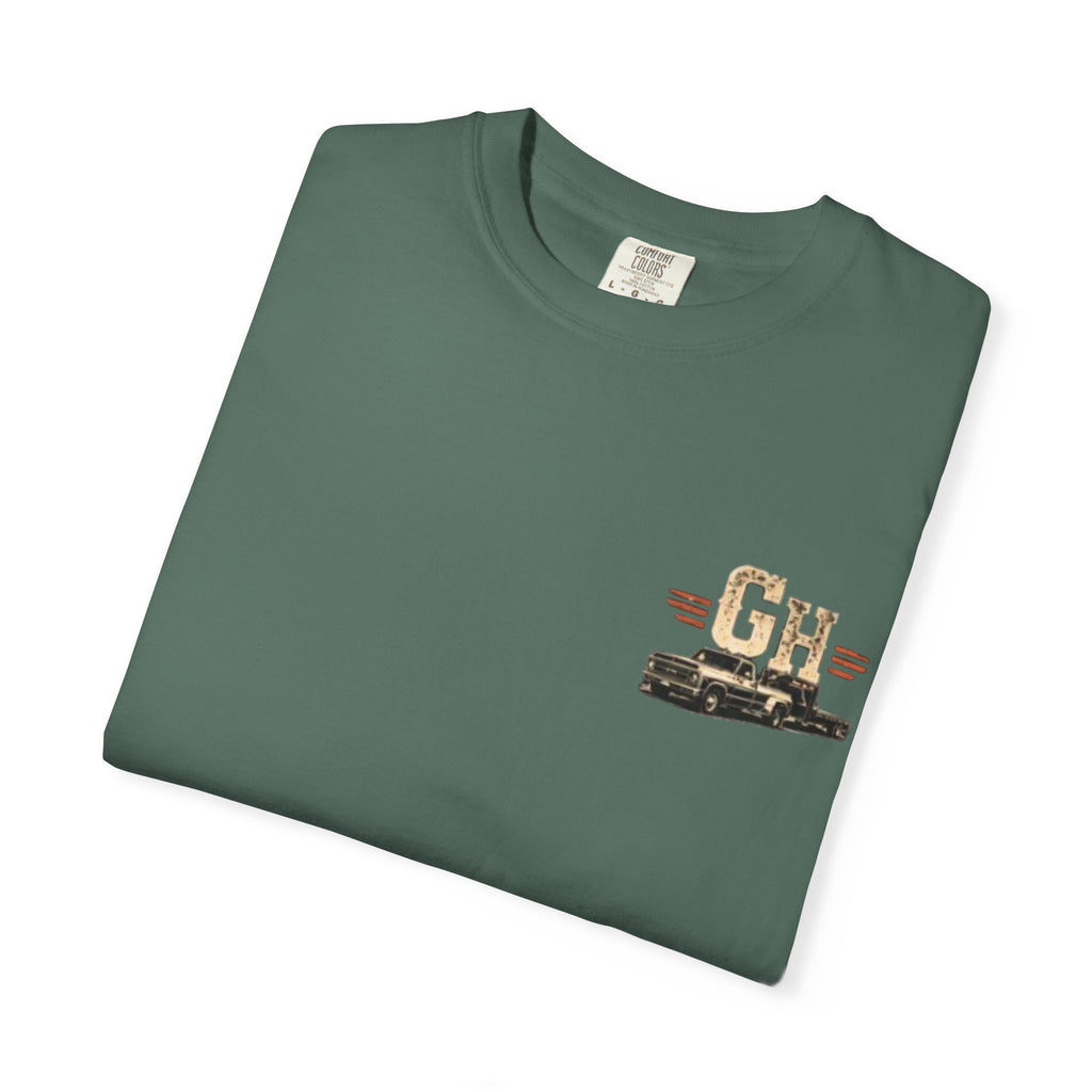 Vintage Pickup Truck T-Shirt — "Godseneck Hustlers" Retro Workwear Tee