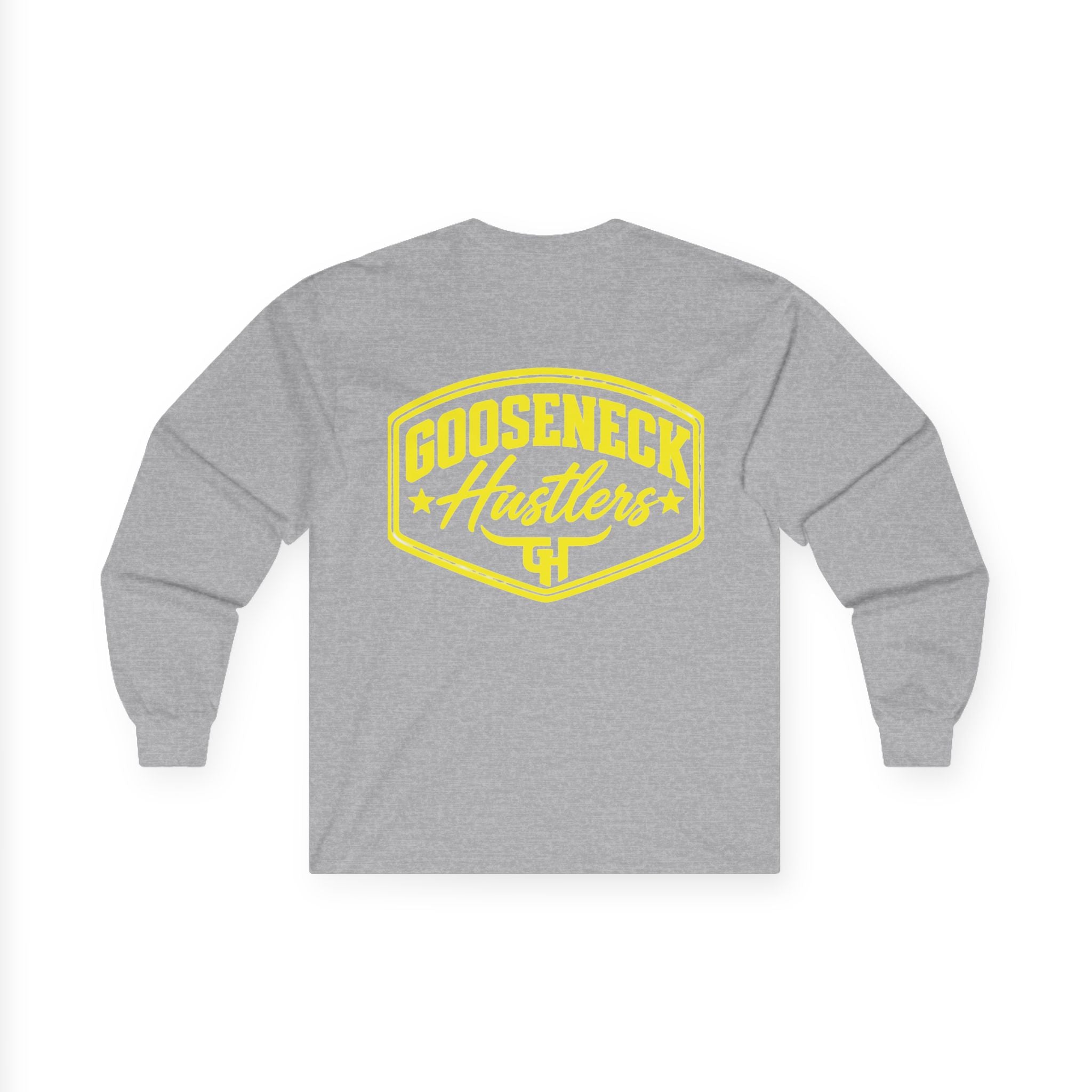 Gooseneck Hustlers logo Long Sleeve Tee | Western ranchy trucker design