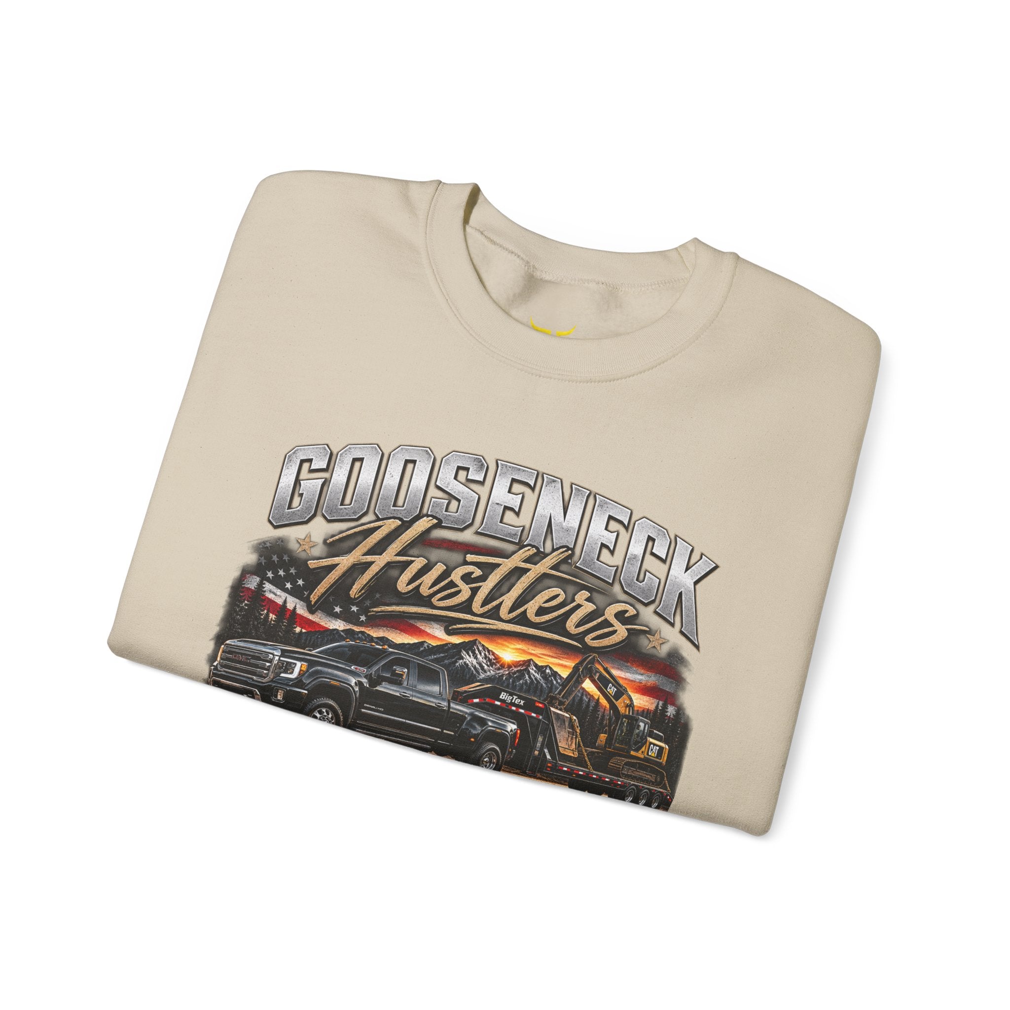 Goosenekk Hustlers Crewneck Sweatshirt | Vintage Car Street Scene, White