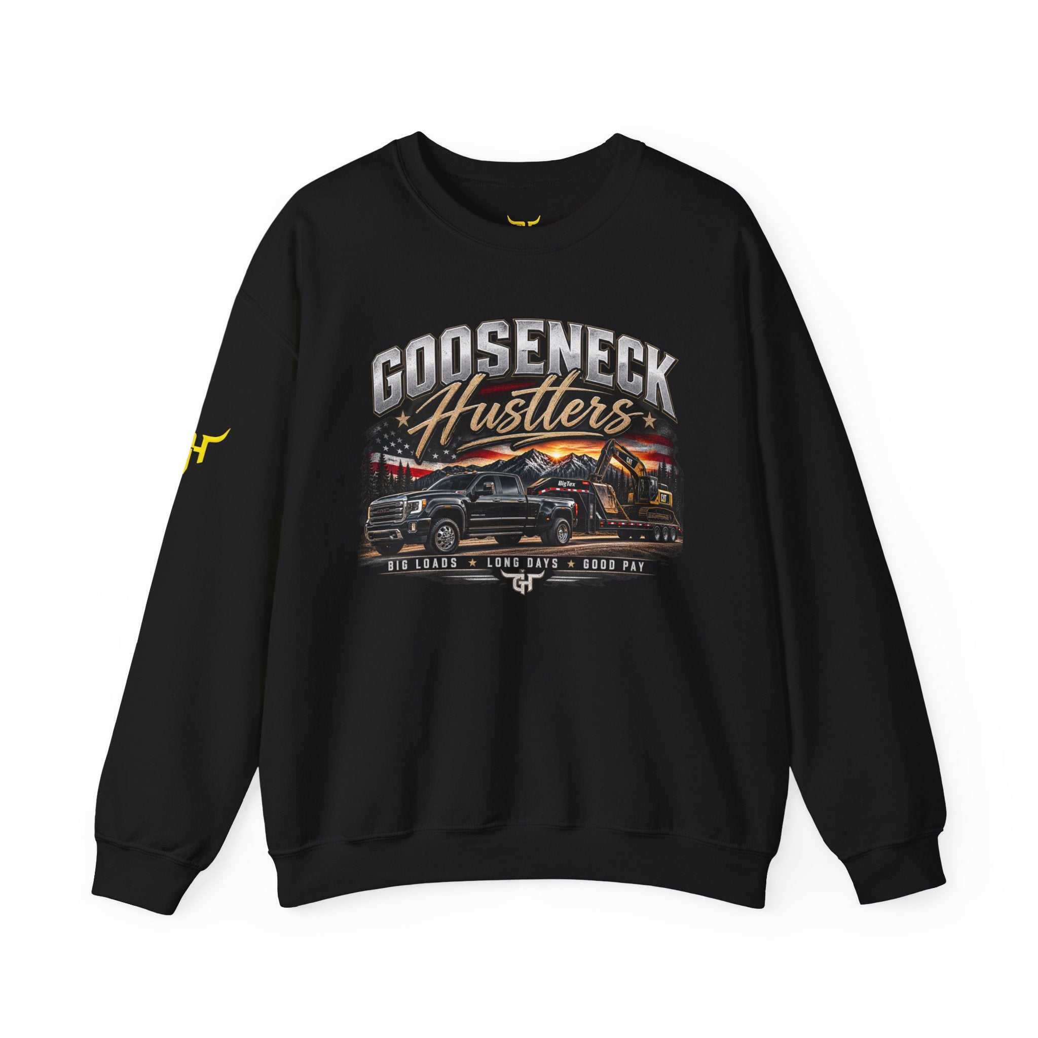 Goosenekk Hustlers Crewneck Sweatshirt | Vintage Car Street Scene, White