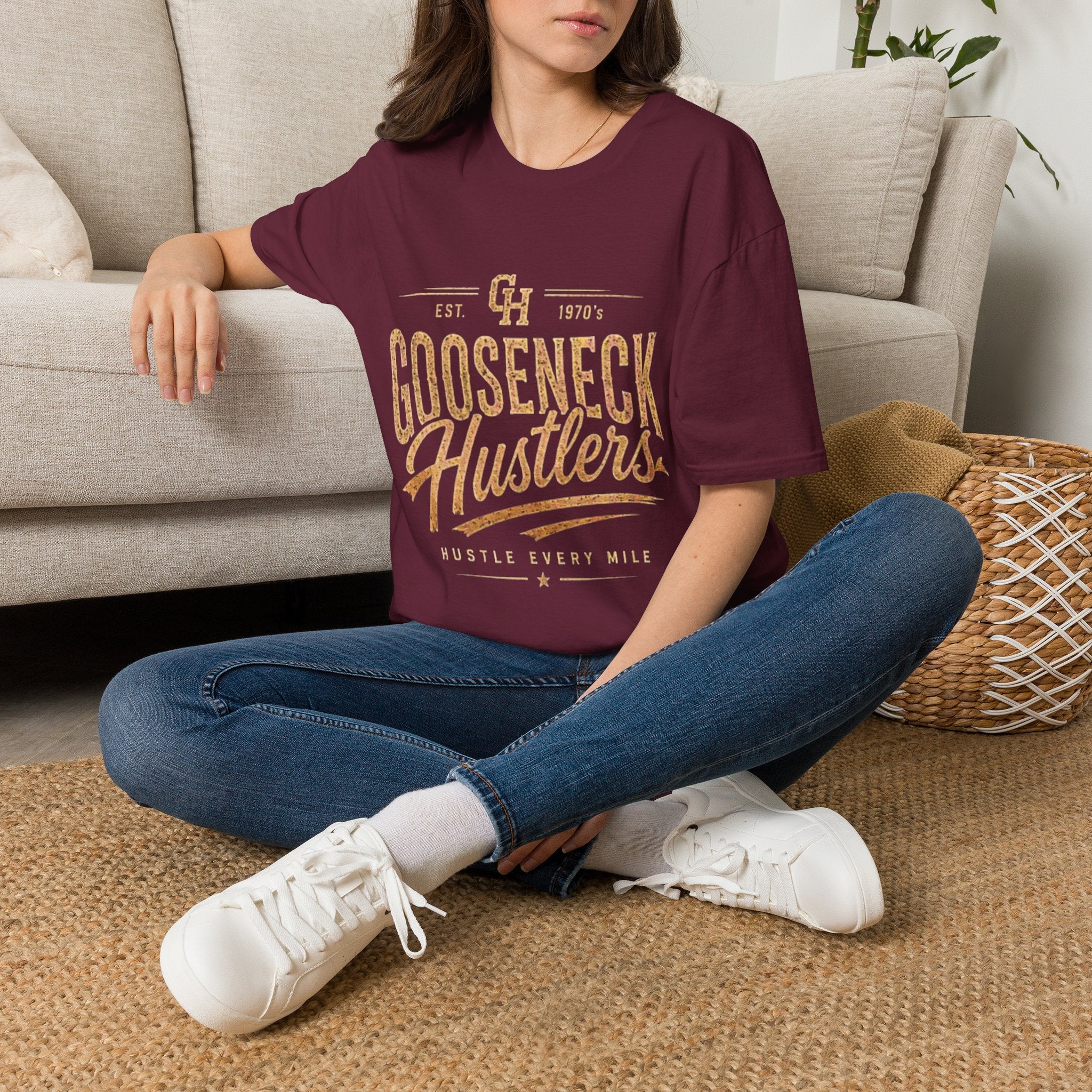 Gooseneck Hustlers T-Shirt — Vintage Script Logo Tee