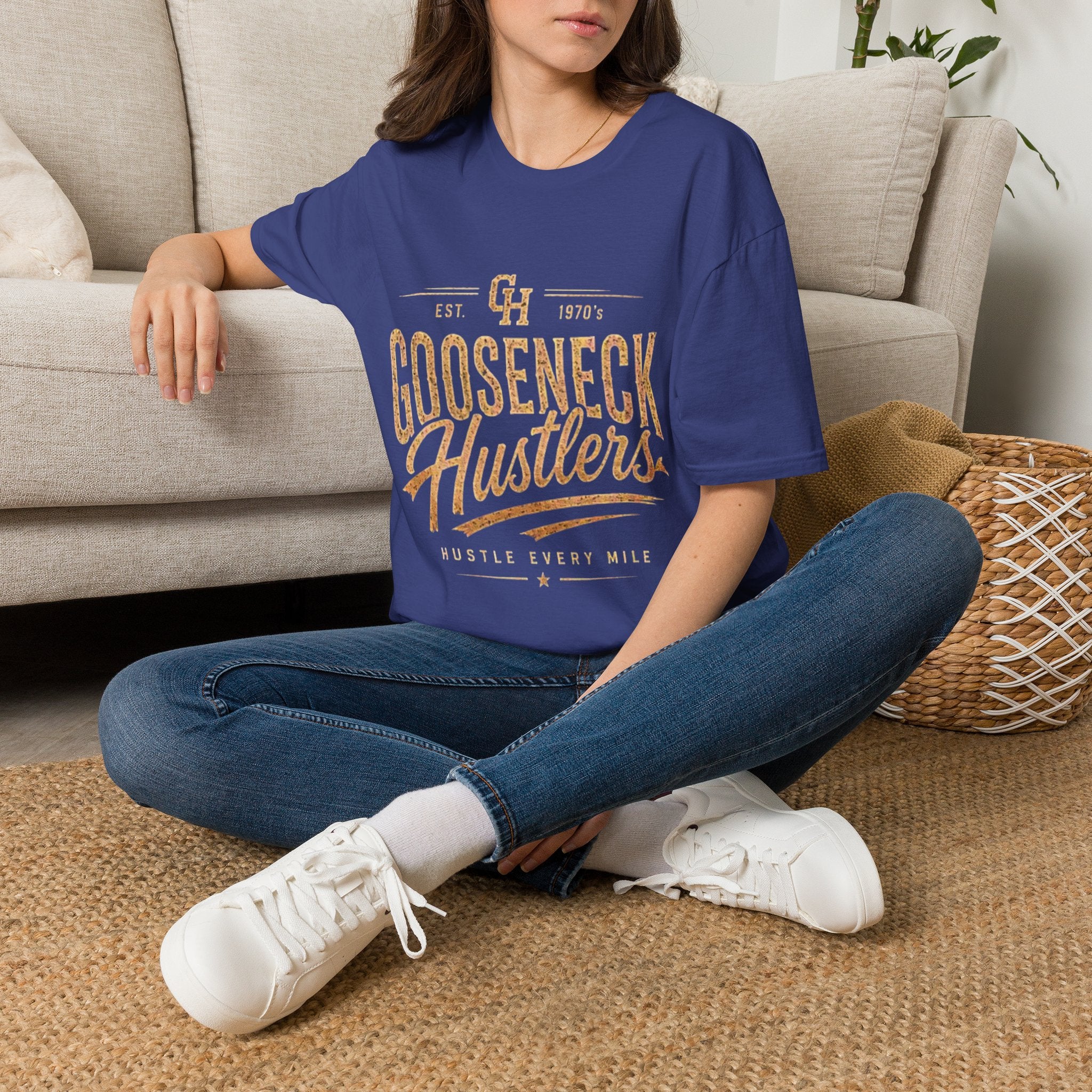 Gooseneck Hustlers T-Shirt — Vintage Script Logo Tee