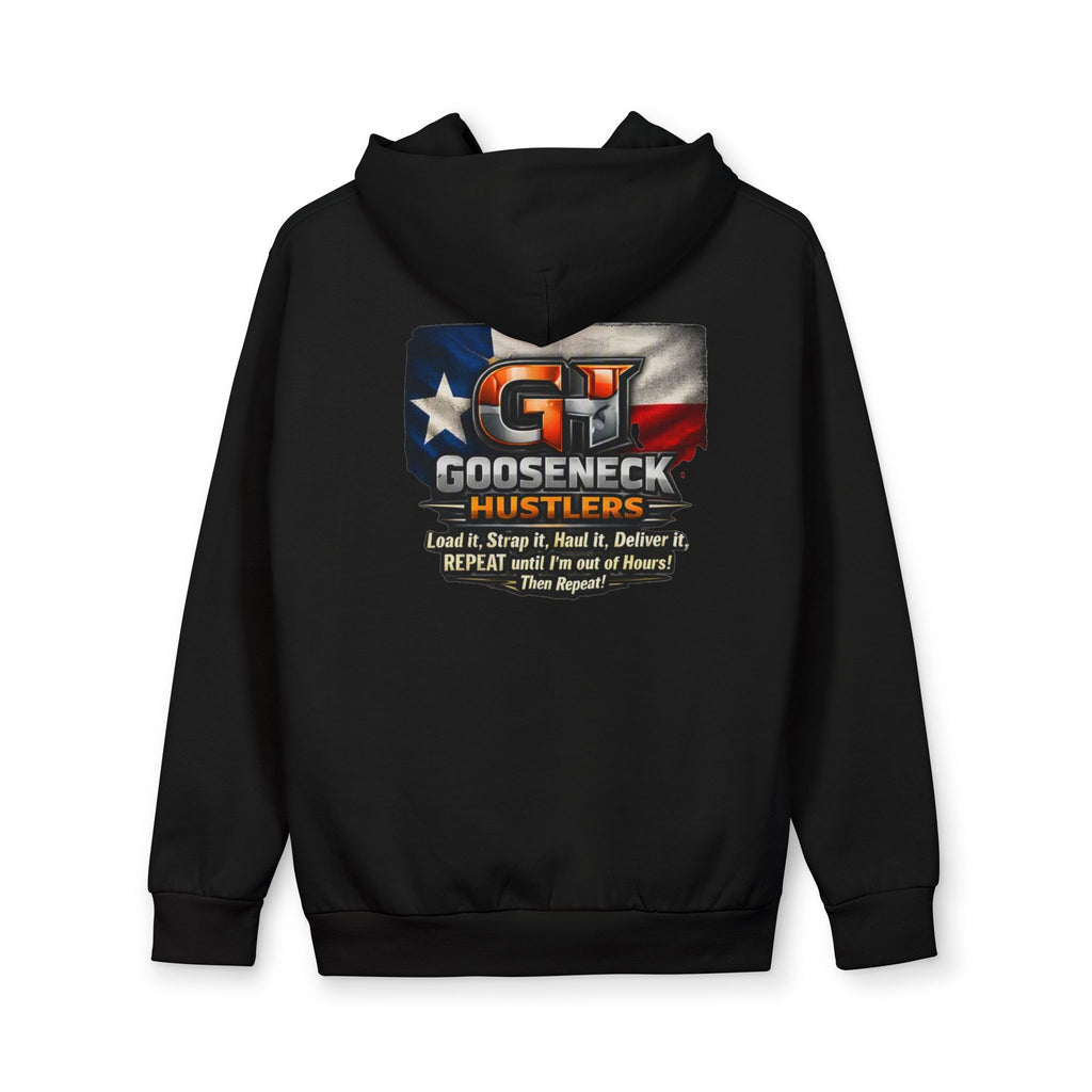 Gooseneck Hustlers Hoodie | USA Flag Trucking Logo
