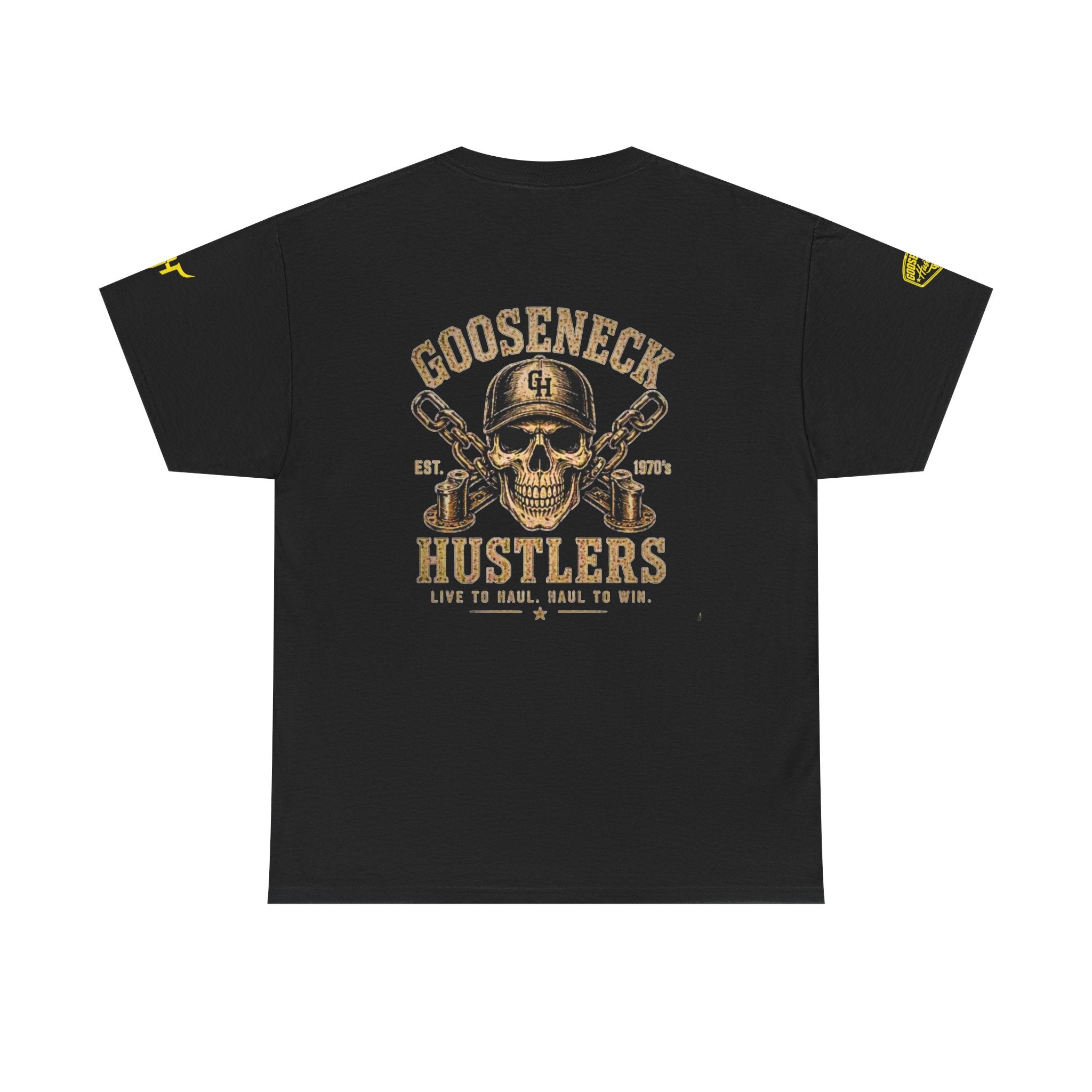 Gooseneck Hustlers Skull Tee | Trucking Rig Chain Vintage Logo