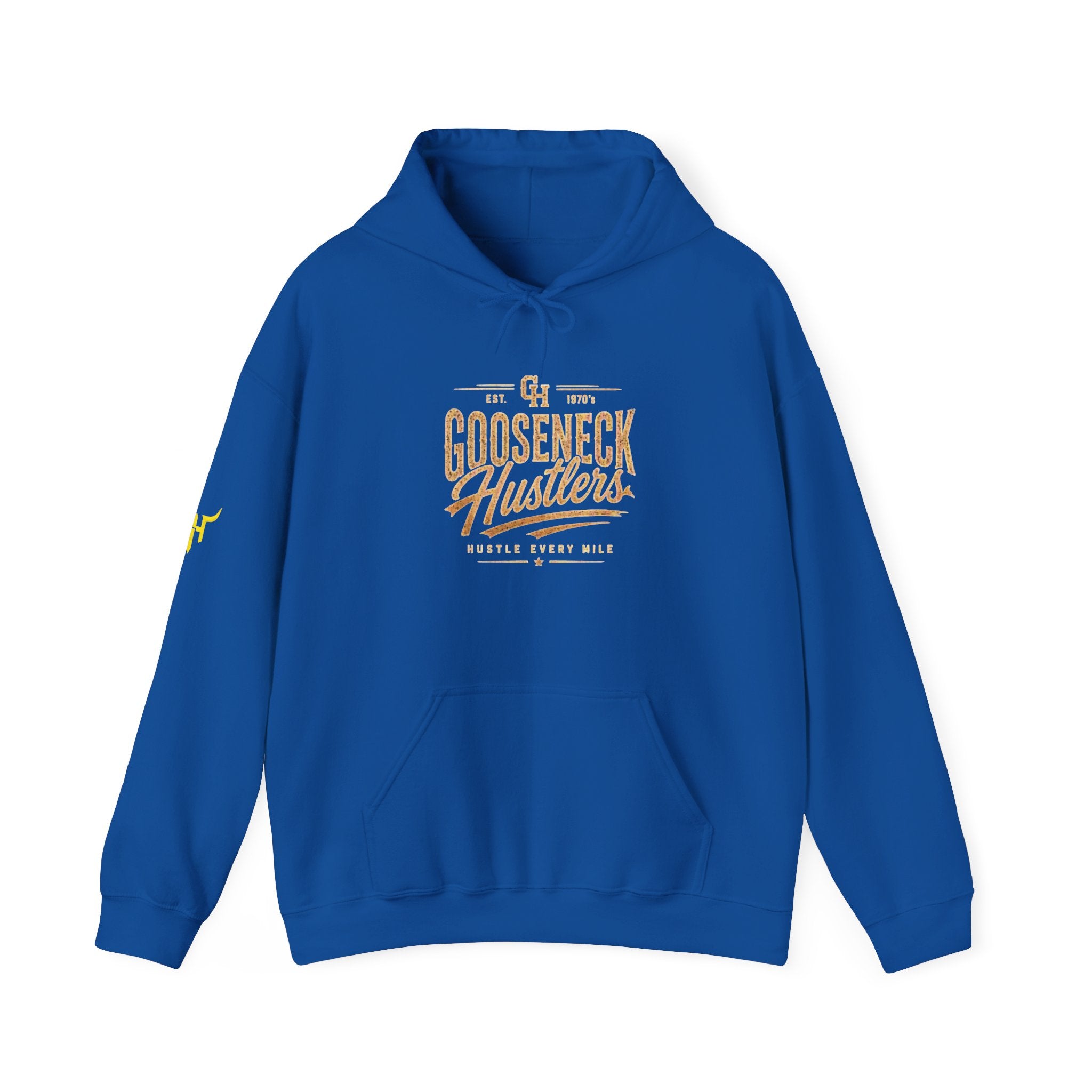 Gooseneck Hustlers Script Logo Hoodie | White Pullover Sweatshirt