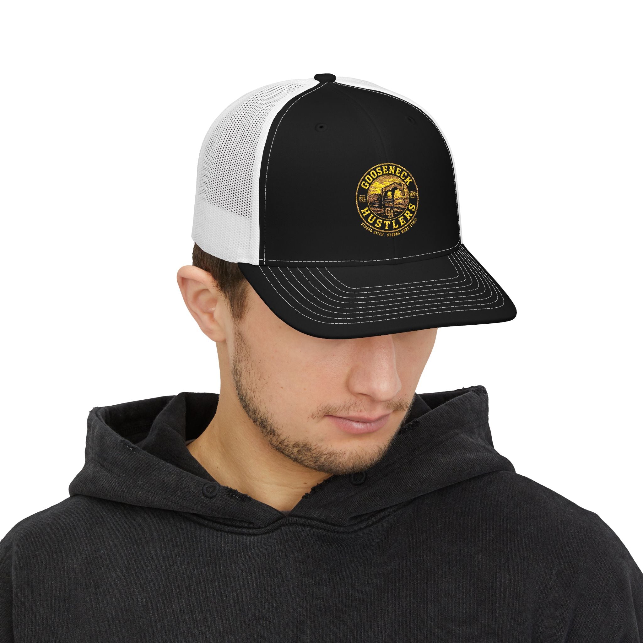 Goose Creek Hustlers Snapback Trucker Cap | Patch Logo Mesh Back
