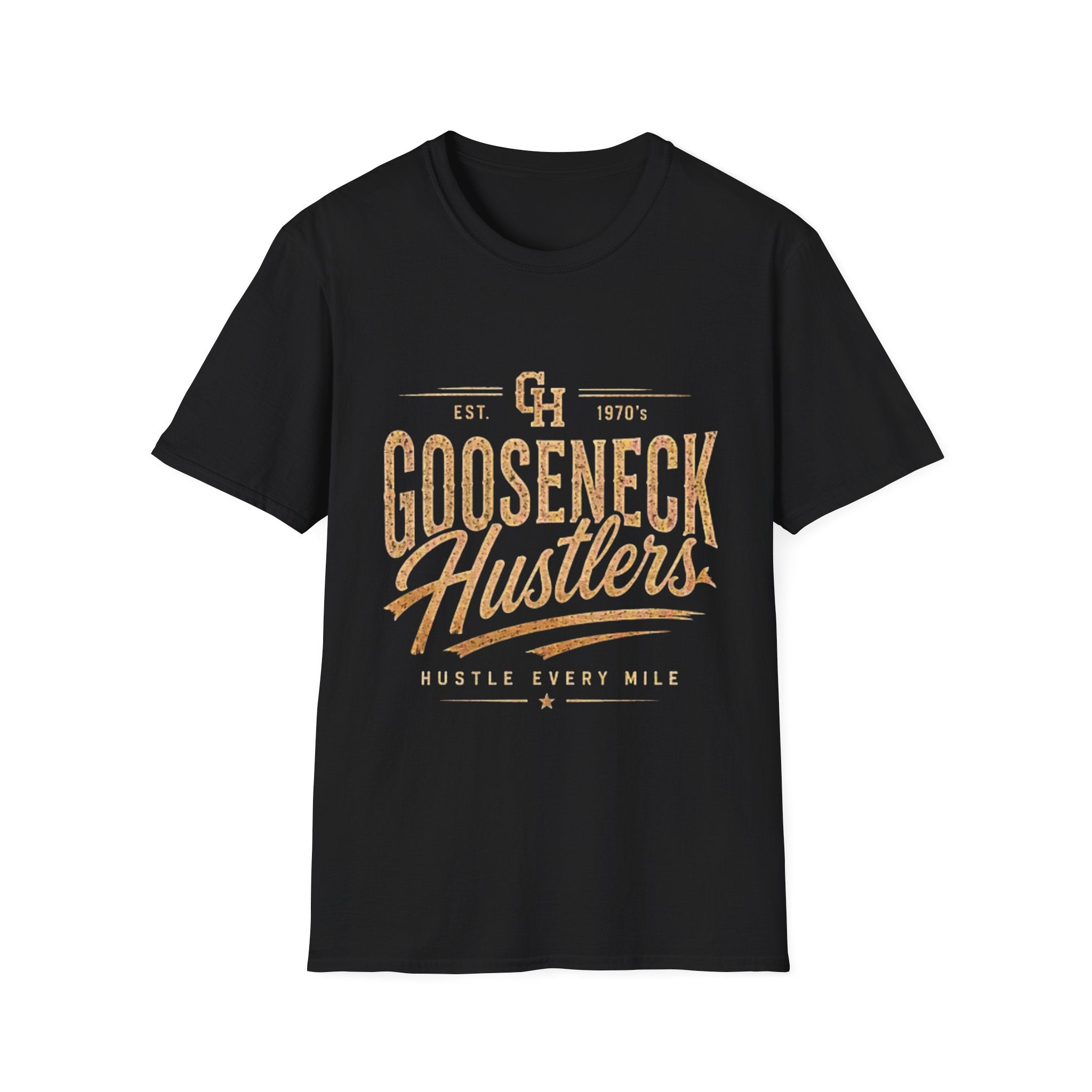 Gooseneck Hustlers T-Shirt — Vintage Script Logo Tee