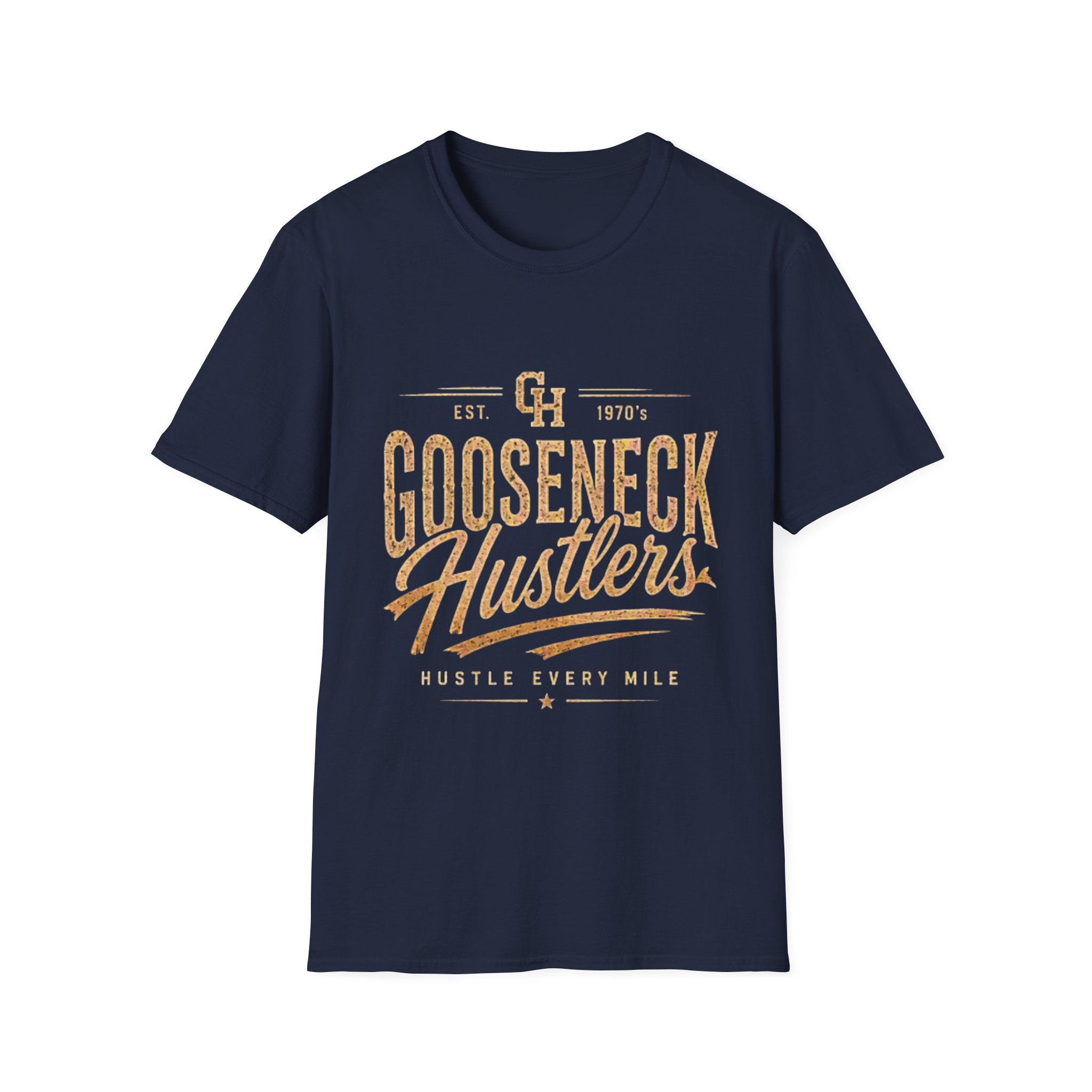 Gooseneck Hustlers T-Shirt — Vintage Script Logo Tee