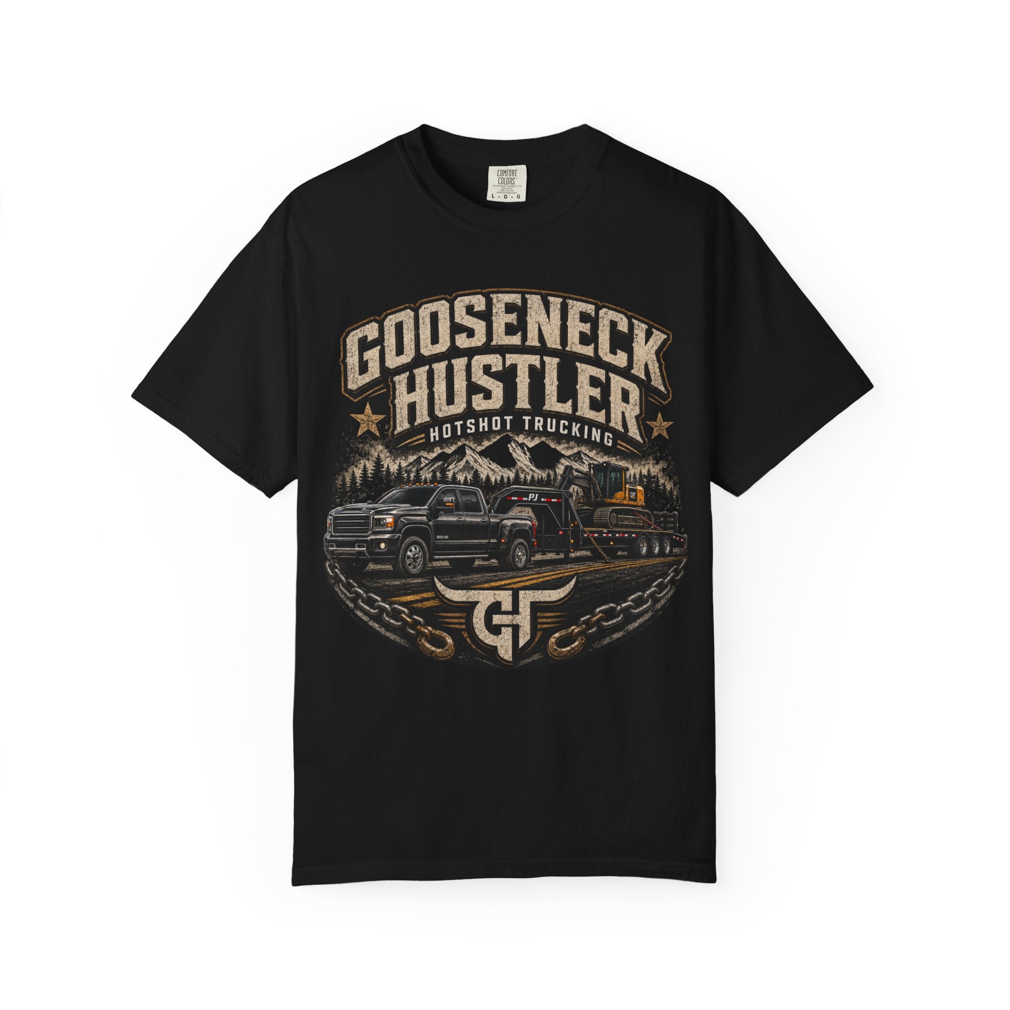 Gooseneck Hustler Trucking T-Shirt — Vintage Semi Truck & Hauler Tee