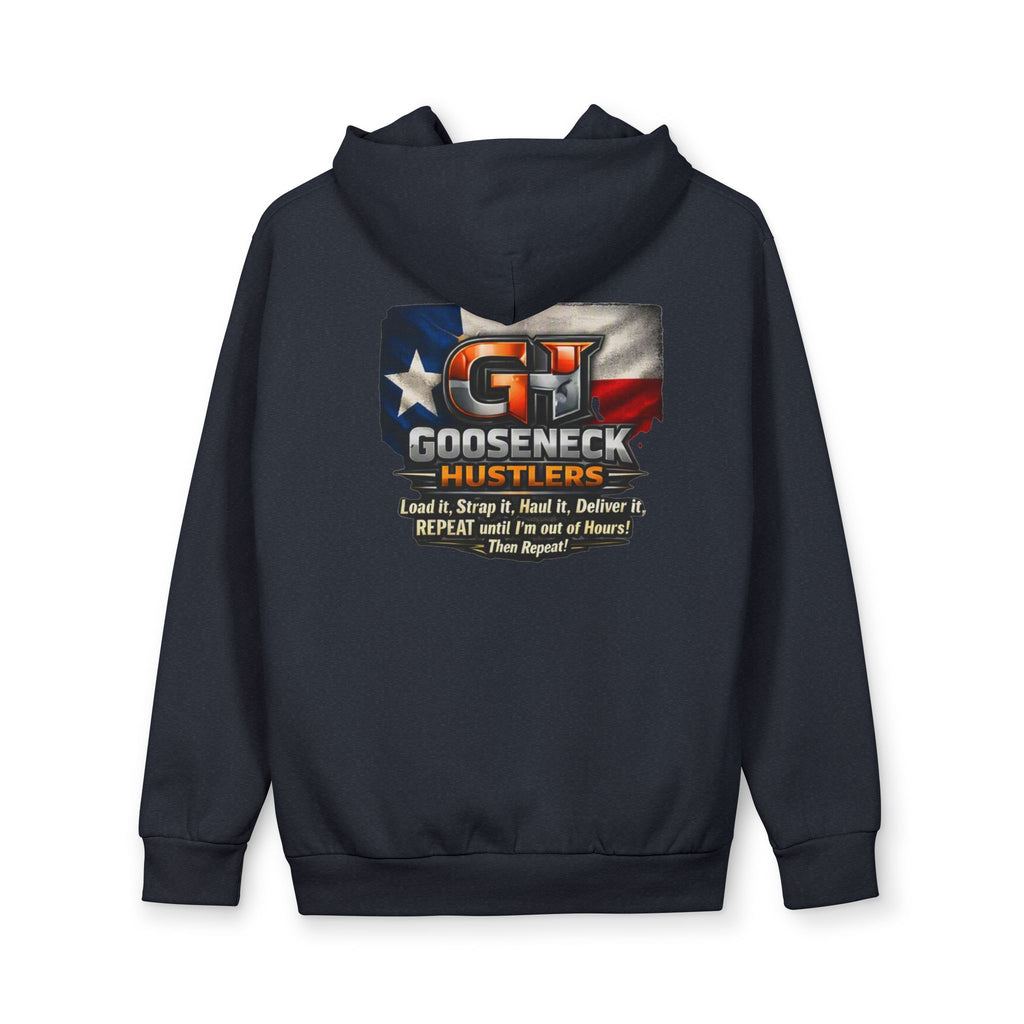 Gooseneck Hustlers Hoodie | USA Flag Trucking Logo