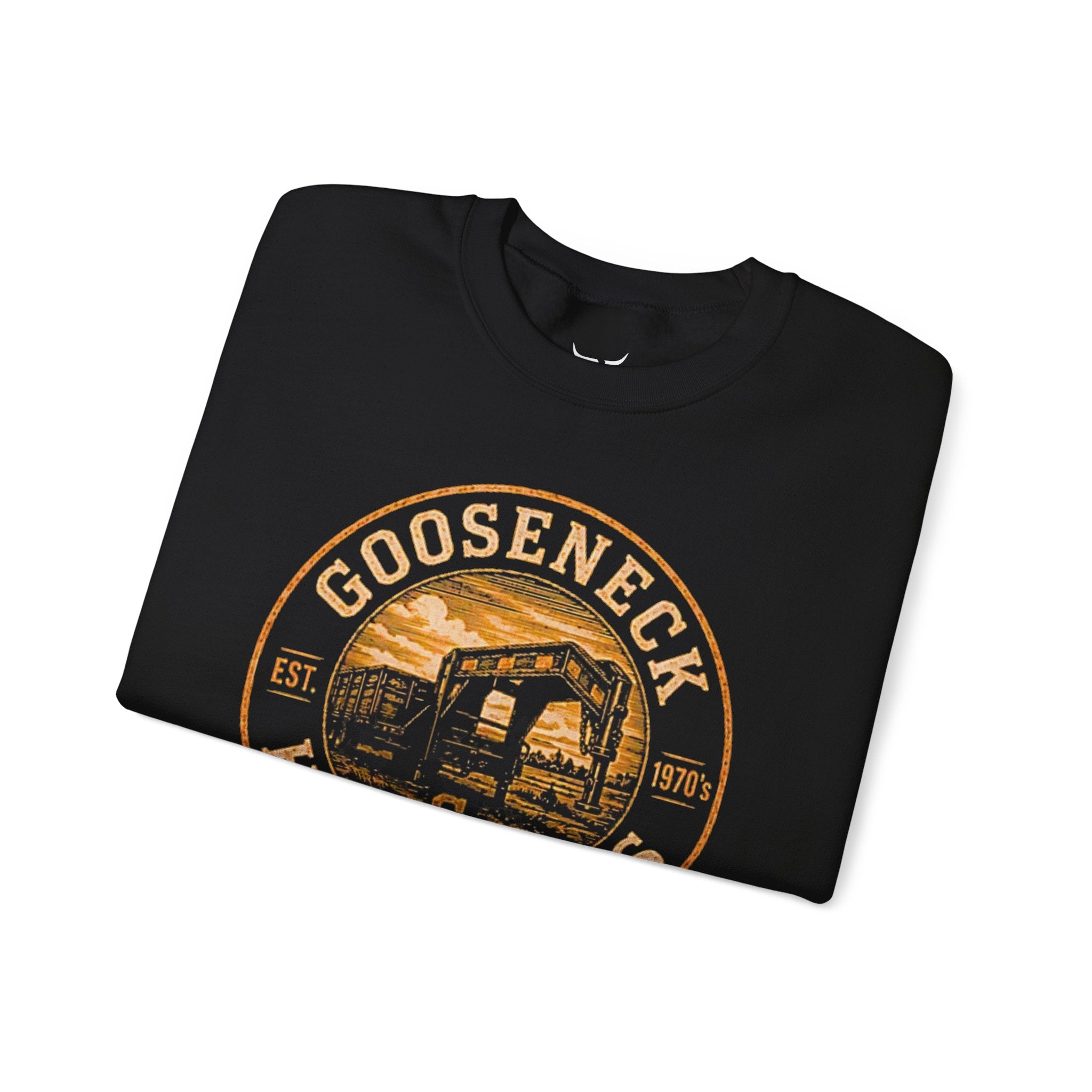 Gooseneck Hustlers Crewneck Sweatshirt | Vintage Construction Logo