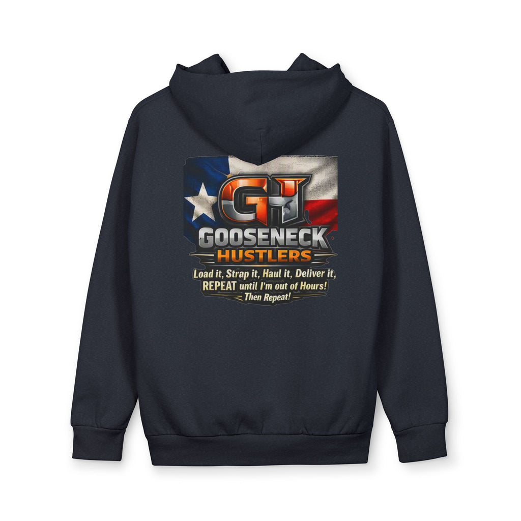 Gooseneck Hustlers Logo Hoodie | Trucking Rig Load Haul Deliver Pullover