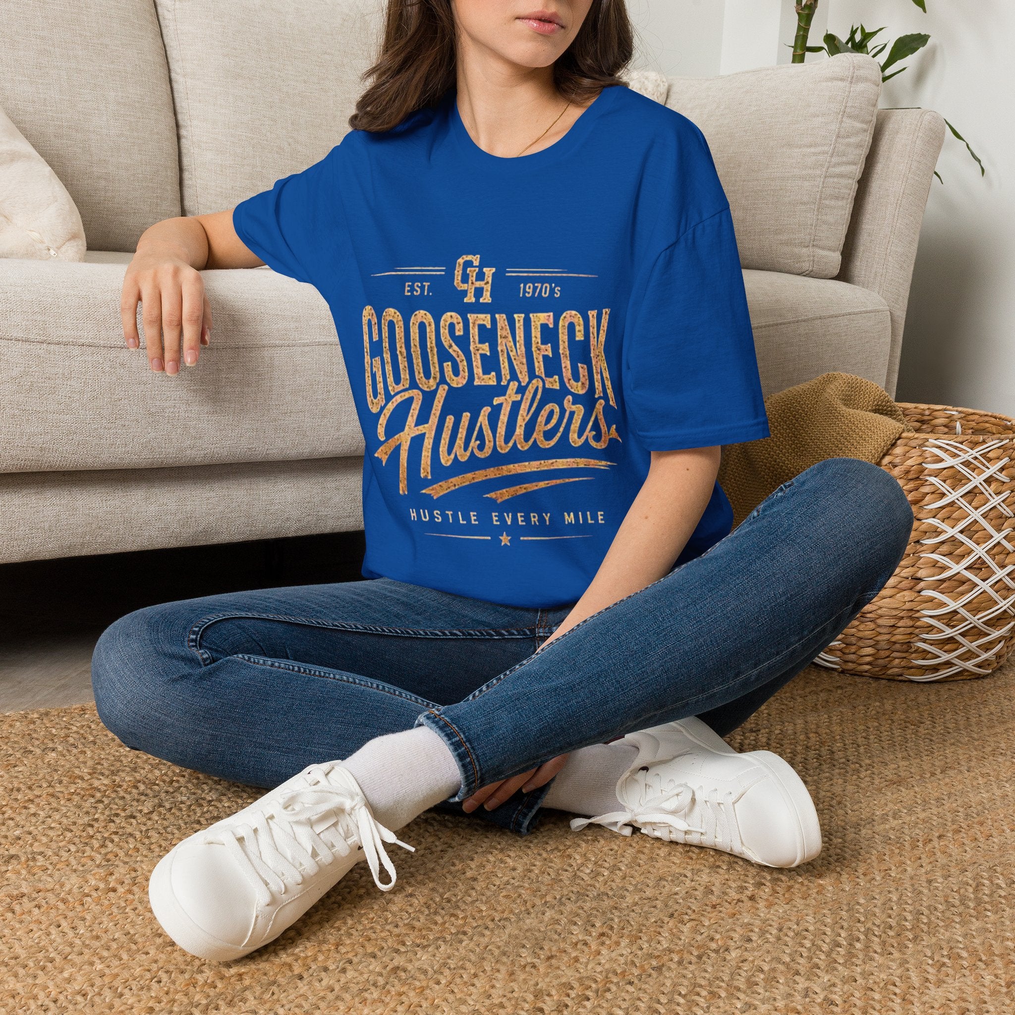 Gooseneck Hustlers T-Shirt — Vintage Script Logo Tee