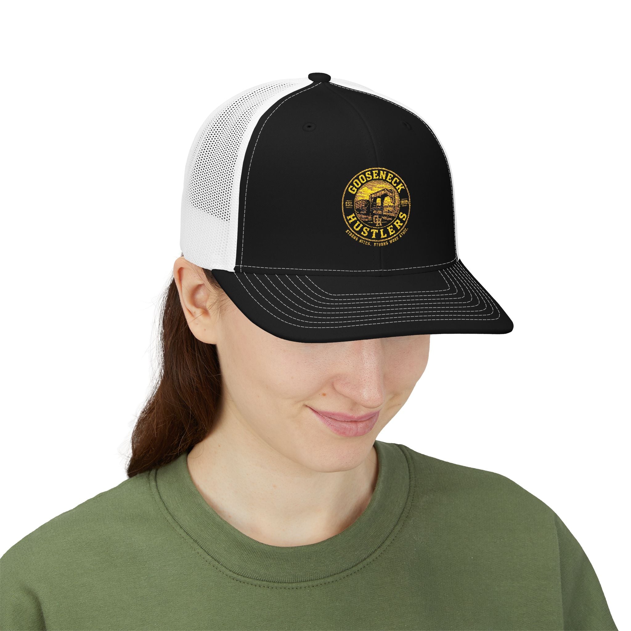 Goose Creek Hustlers Snapback Trucker Cap | Patch Logo Mesh Back