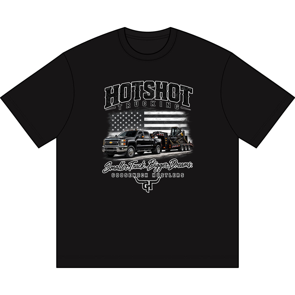 Hotshot Trucking Graphic Tee | Semi Trucks American Flag Design