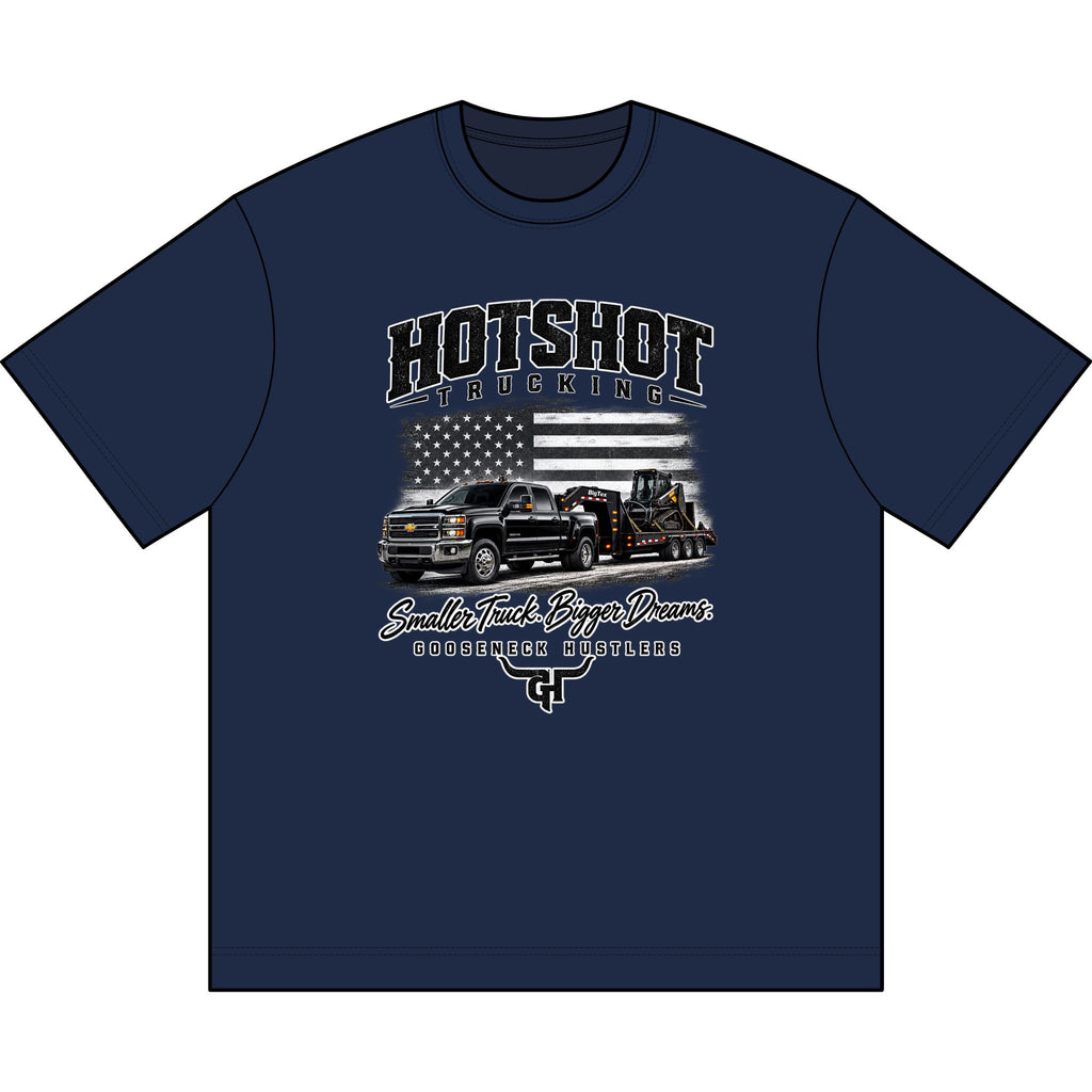Hotshot Trucking Graphic Tee | Semi Trucks American Flag Design