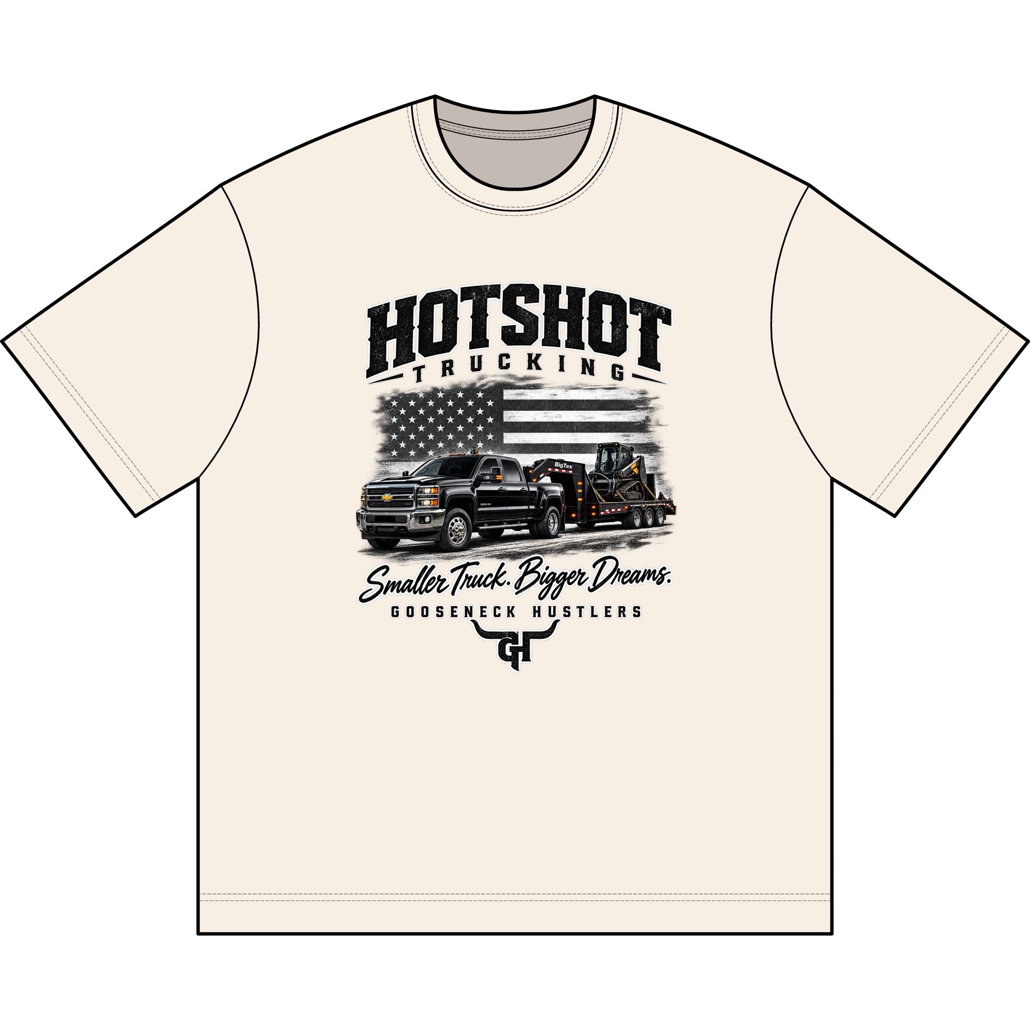 Hotshot Trucking Graphic Tee | Semi Trucks American Flag Design