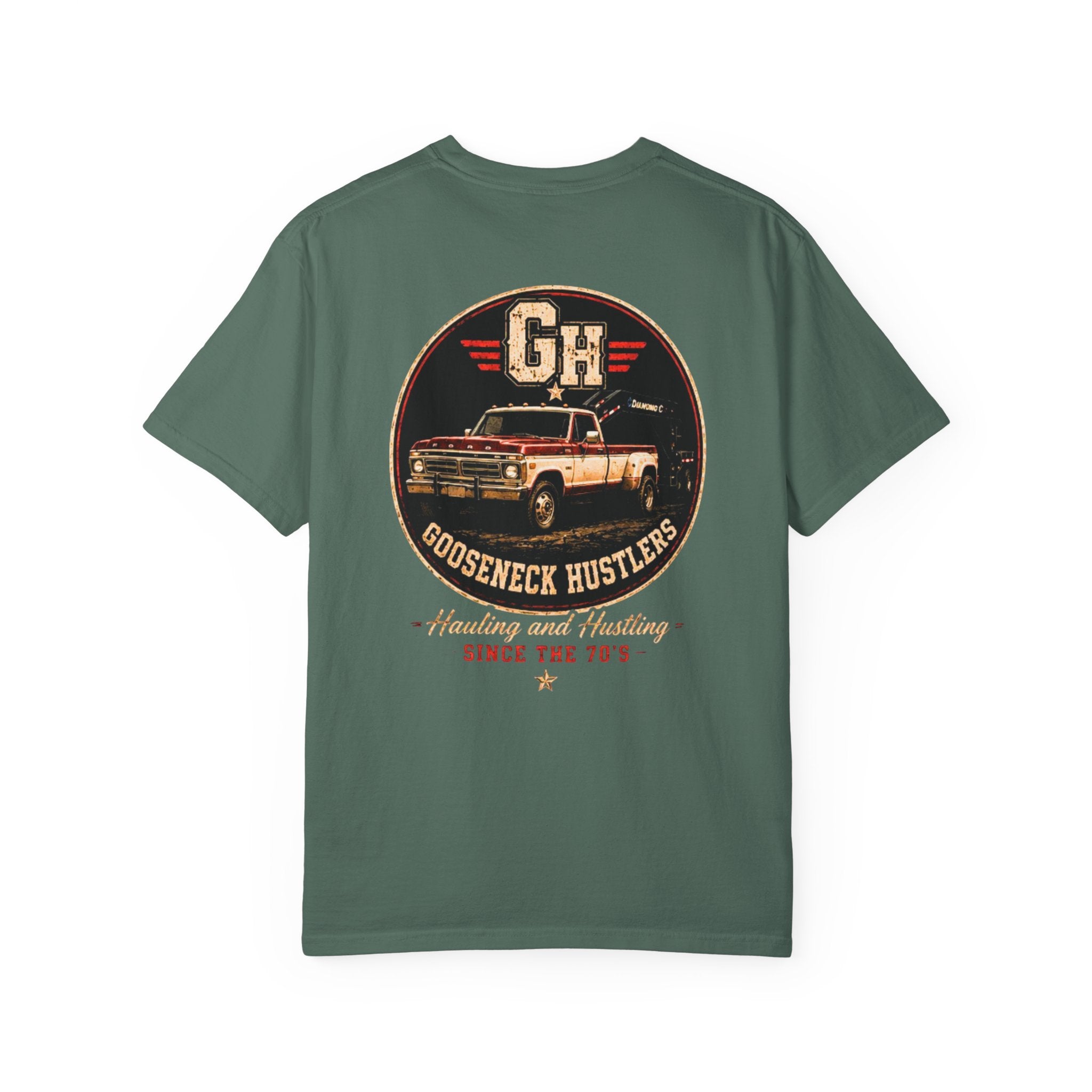 Vintage Pickup Truck T-Shirt — "Godseneck Hustlers" Retro Workwear Tee