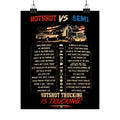 Hotshot vs Semi Matte Vertical Poster | Trucking Comparison Poster