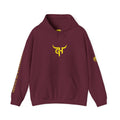Gooseneck Hustlers Hoodie | Black Yellow Logo, Sleeve Text