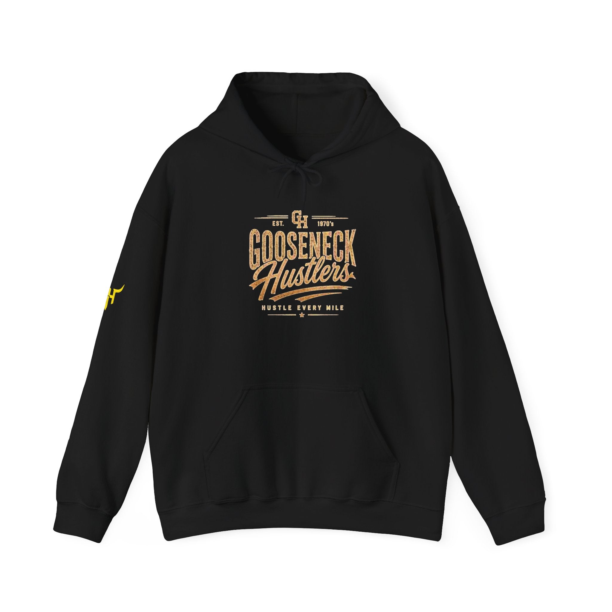 Gooseneck Hustlers Script Logo Hoodie | White Pullover Sweatshirt