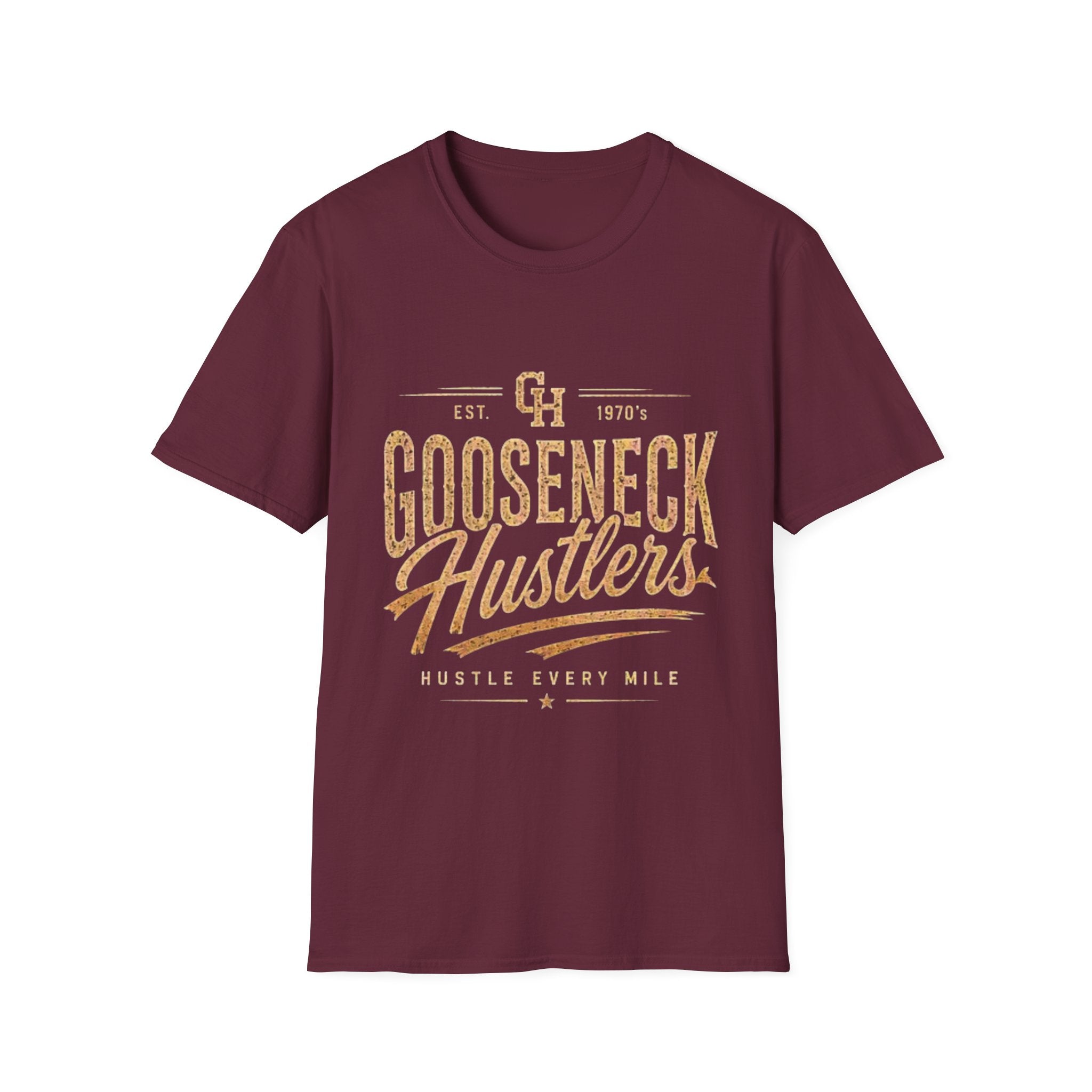 Gooseneck Hustlers T-Shirt — Vintage Script Logo Tee