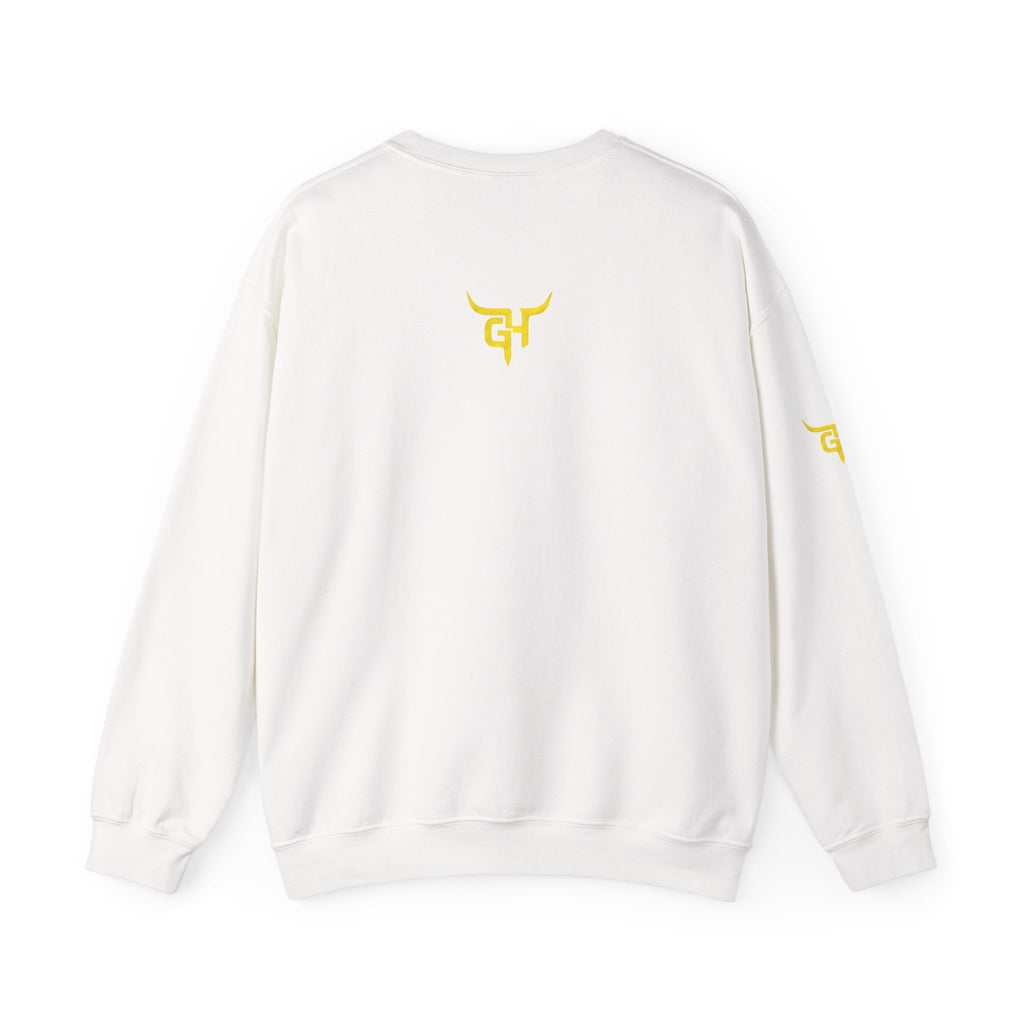 Goosenekk Hustlers Crewneck Sweatshirt | Vintage Car Street Scene, White