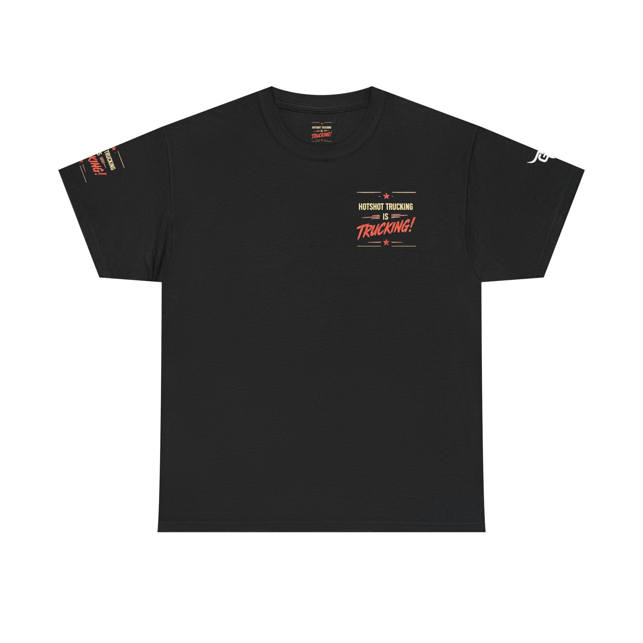 Hotshot Trucking T‑Shirt — American Flag Big Rig Tee (‘Hotshot Trucking Is Trucking!’)