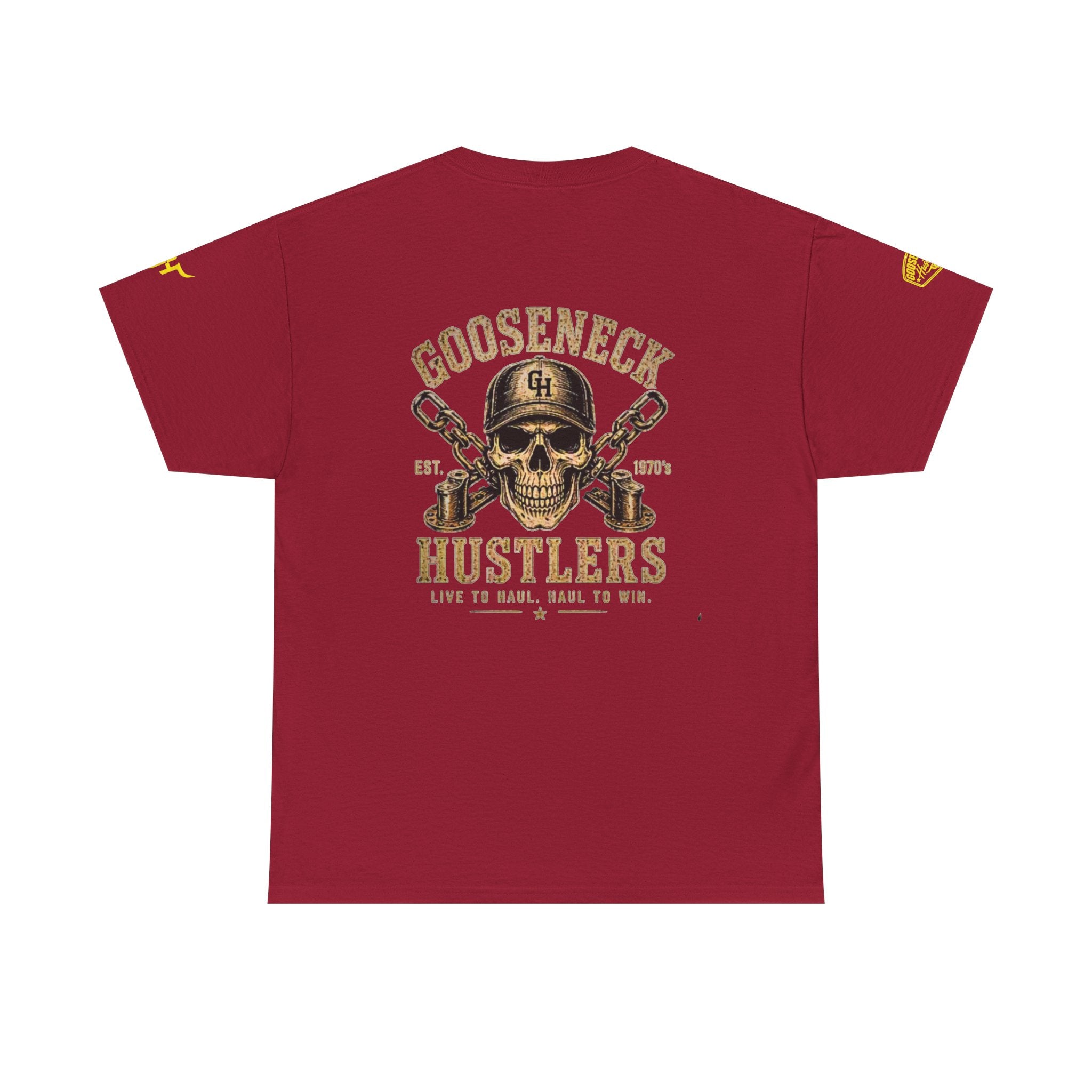 Gooseneck Hustlers Skull Tee | Trucking Rig Chain Vintage Logo