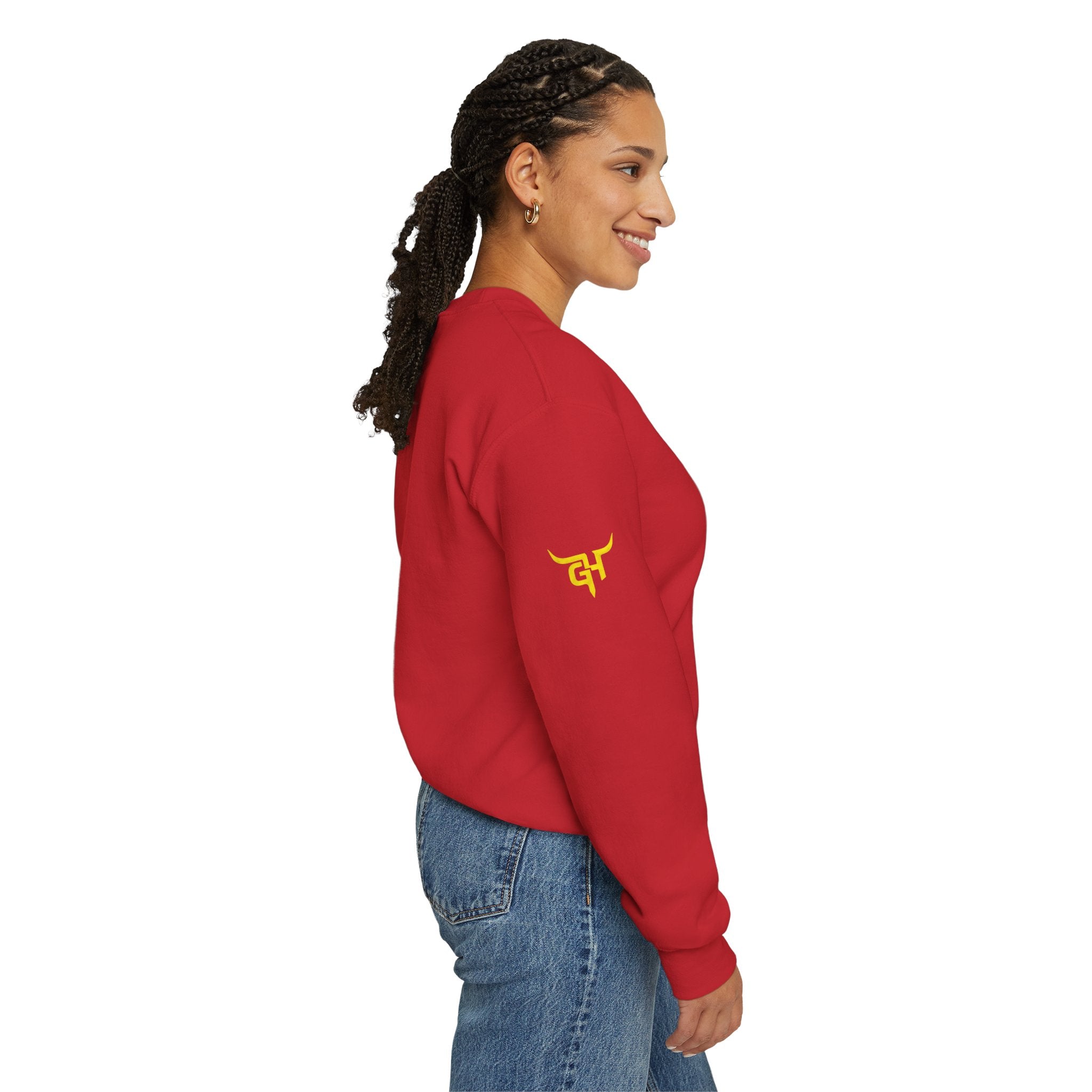 Gooseneck Hustlers logo Crewneck Sweatshirt | Western bull emblem