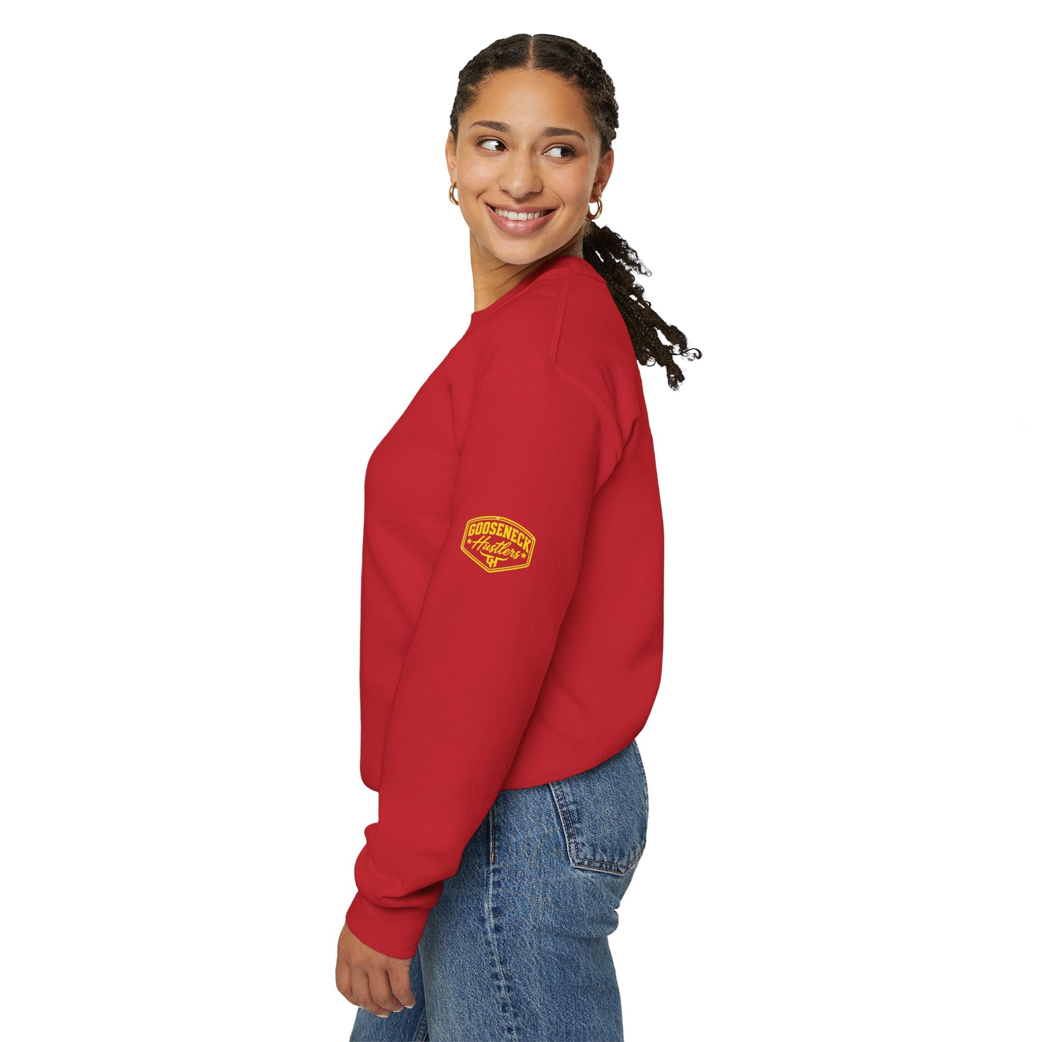 Gooseneck Hustlers logo Crewneck Sweatshirt | Western bull emblem