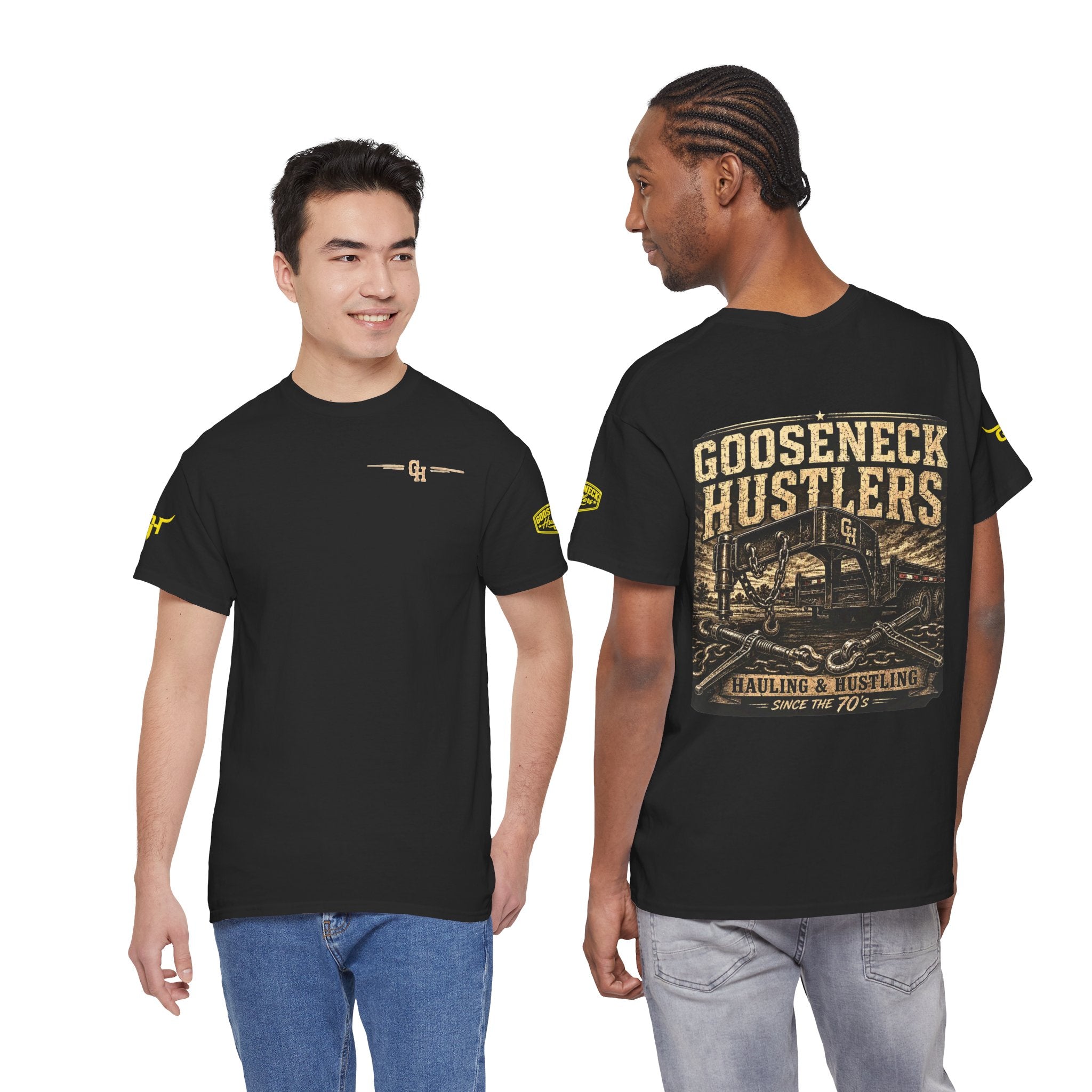 Gooseneck Hustlers trucker graphic Tee | hauler towing vintage design