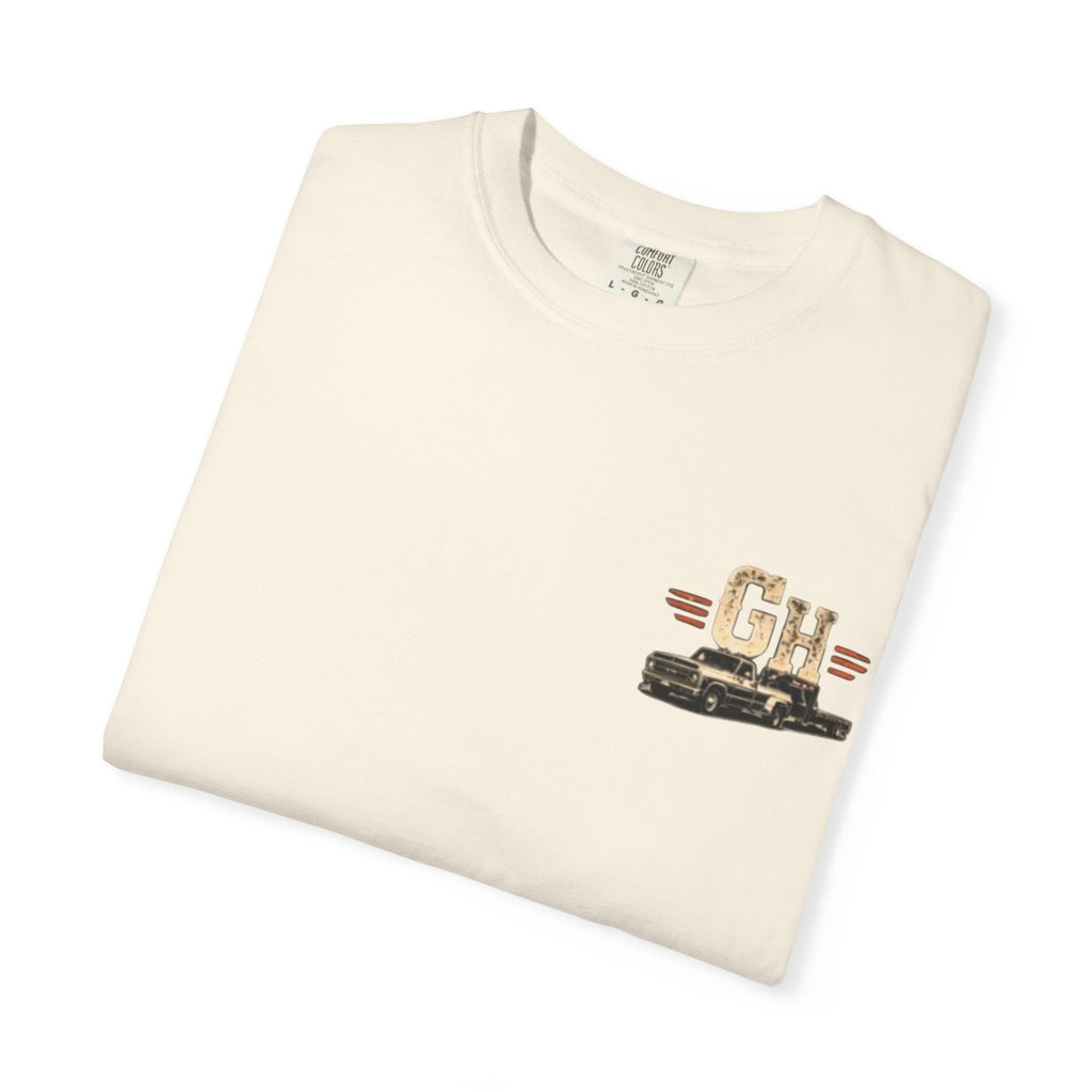 Vintage Pickup Truck T-Shirt — "Godseneck Hustlers" Retro Workwear Tee