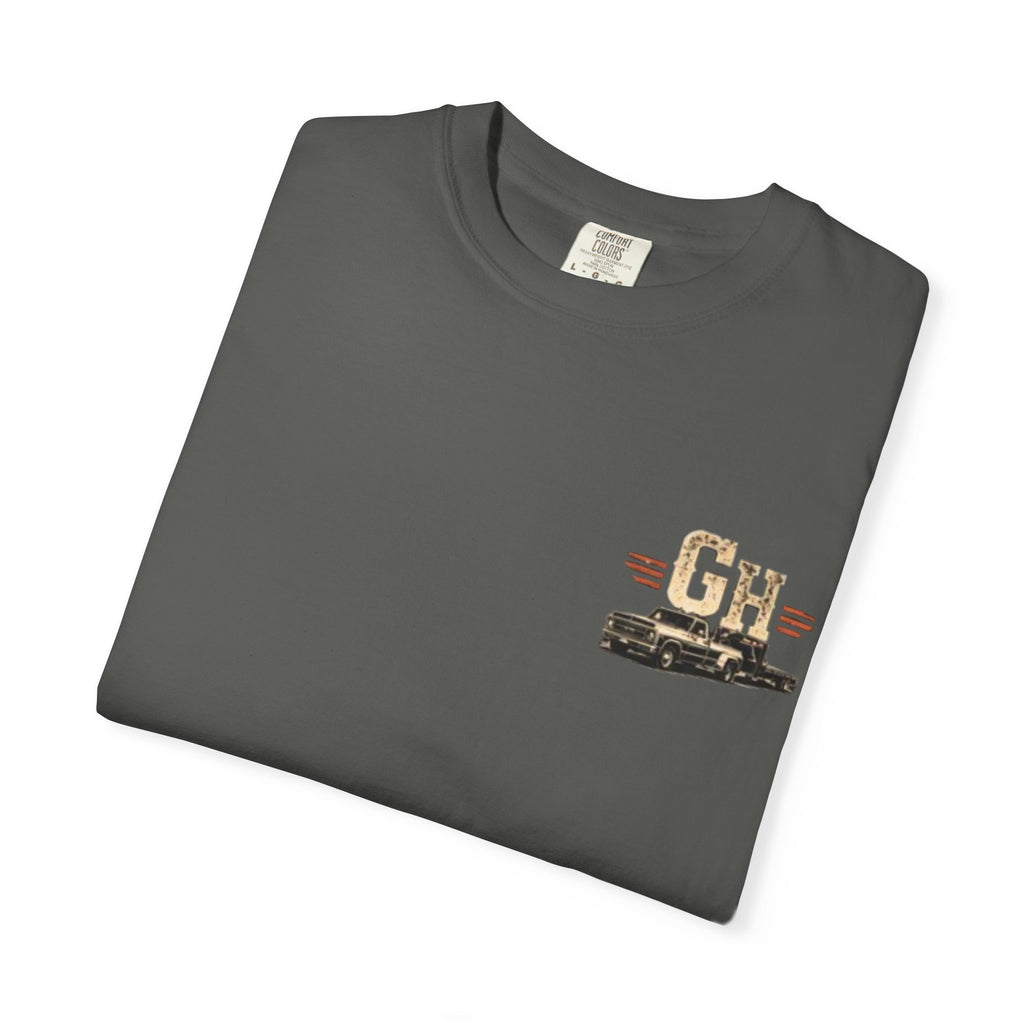Vintage Pickup Truck T-Shirt — "Godseneck Hustlers" Retro Workwear Tee