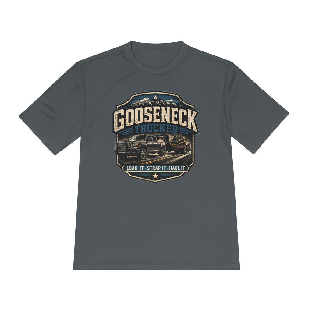 Gooseneck Trucker Tee — 'Gooseneck Trucker: Load It • Strap It • Haul It' Moisture‑Wicking Shirt