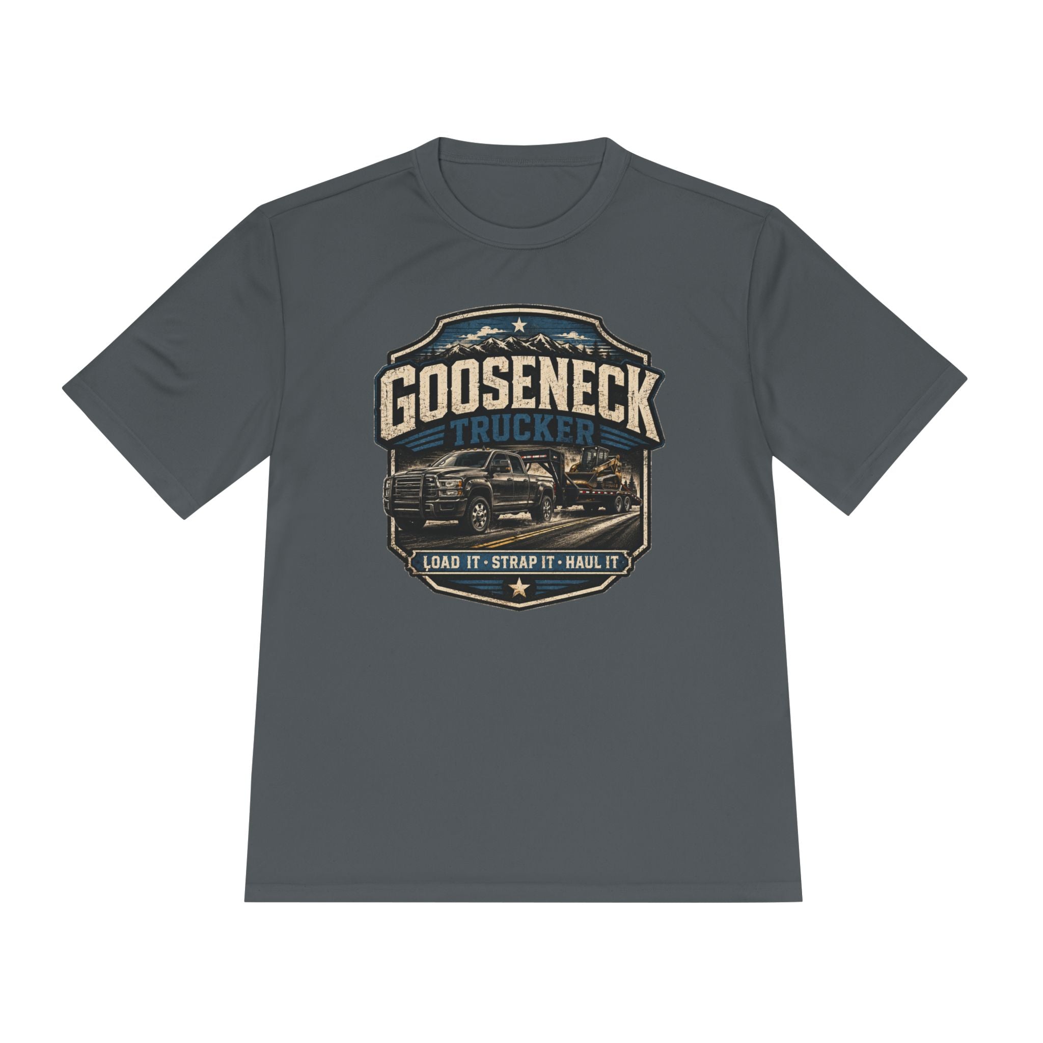 Gooseneck Trucker Tee — 'Gooseneck Trucker: Load It • Strap It • Haul It' Moisture‑Wicking Shirt