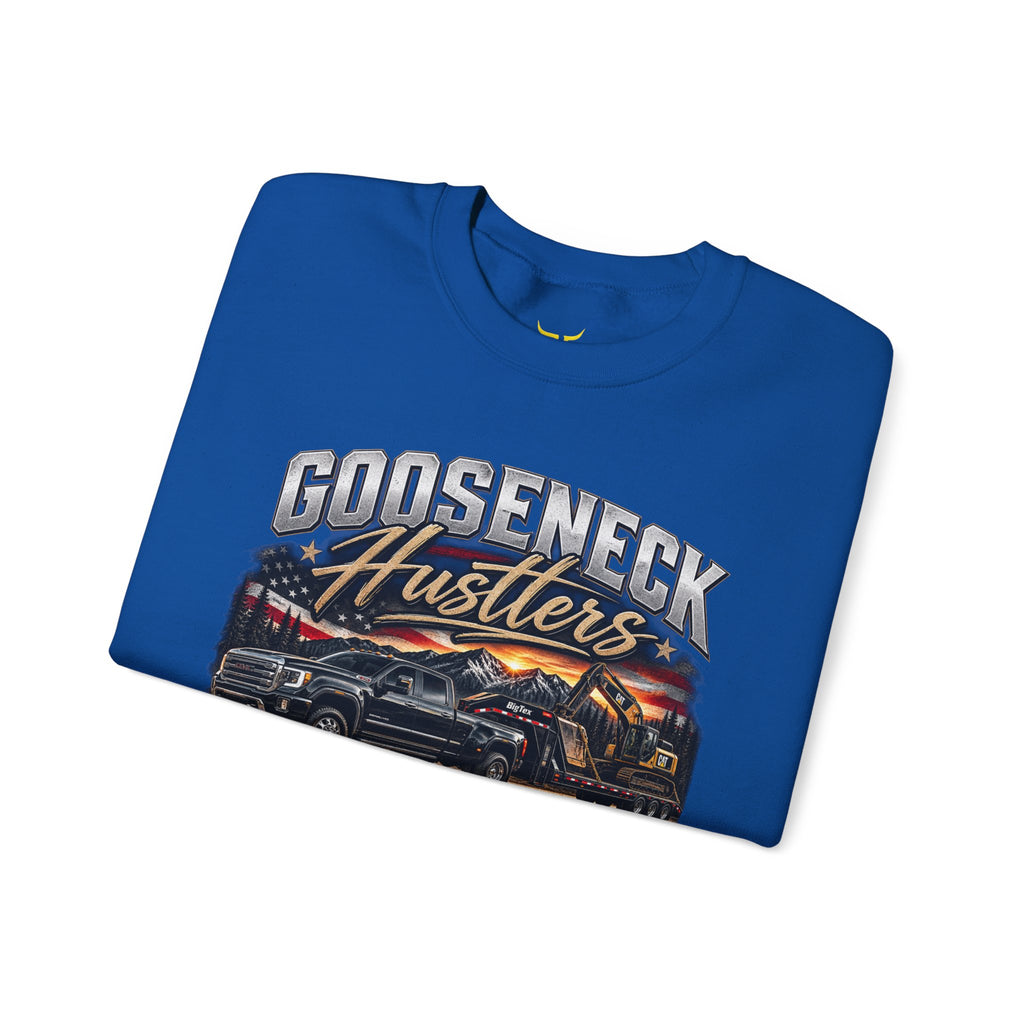 Goosenekk Hustlers Crewneck Sweatshirt | Vintage Car Street Scene, White