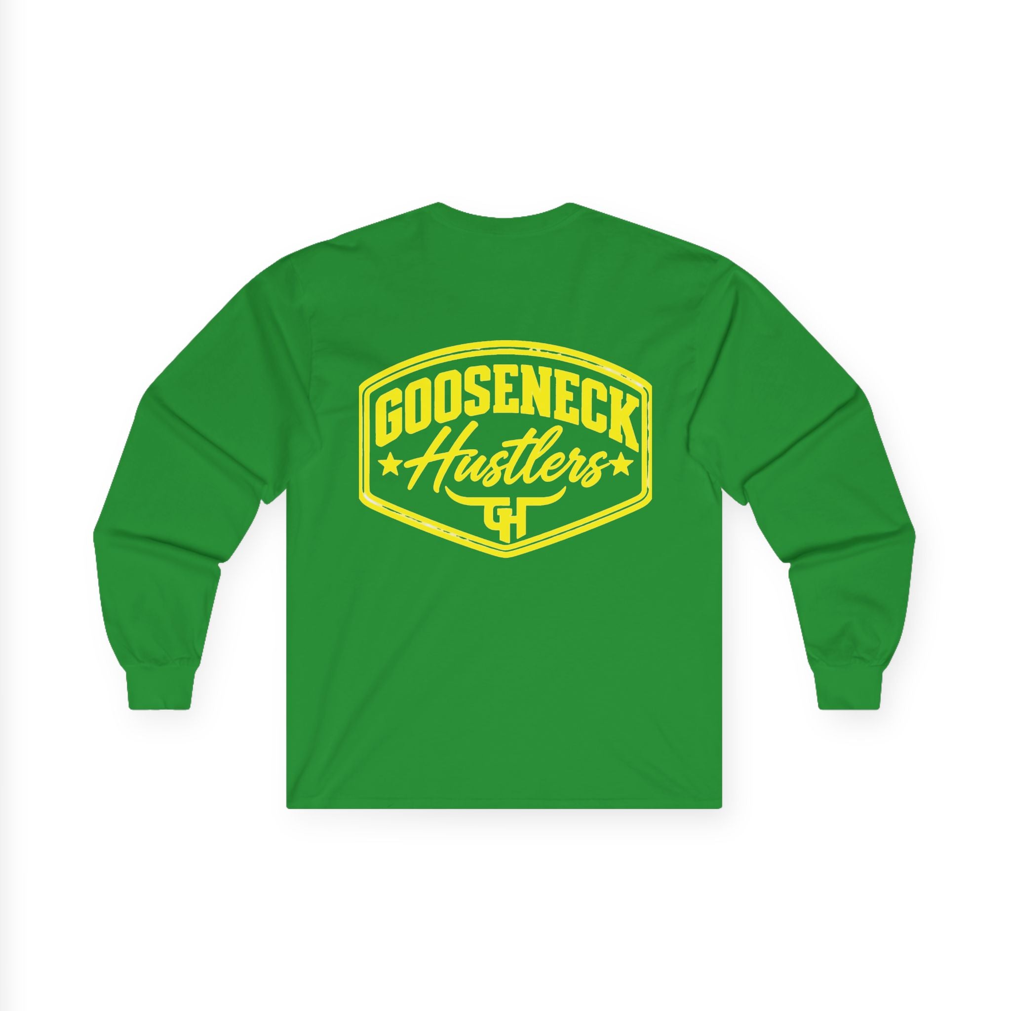 Gooseneck Hustlers logo Long Sleeve Tee | Western ranchy trucker design