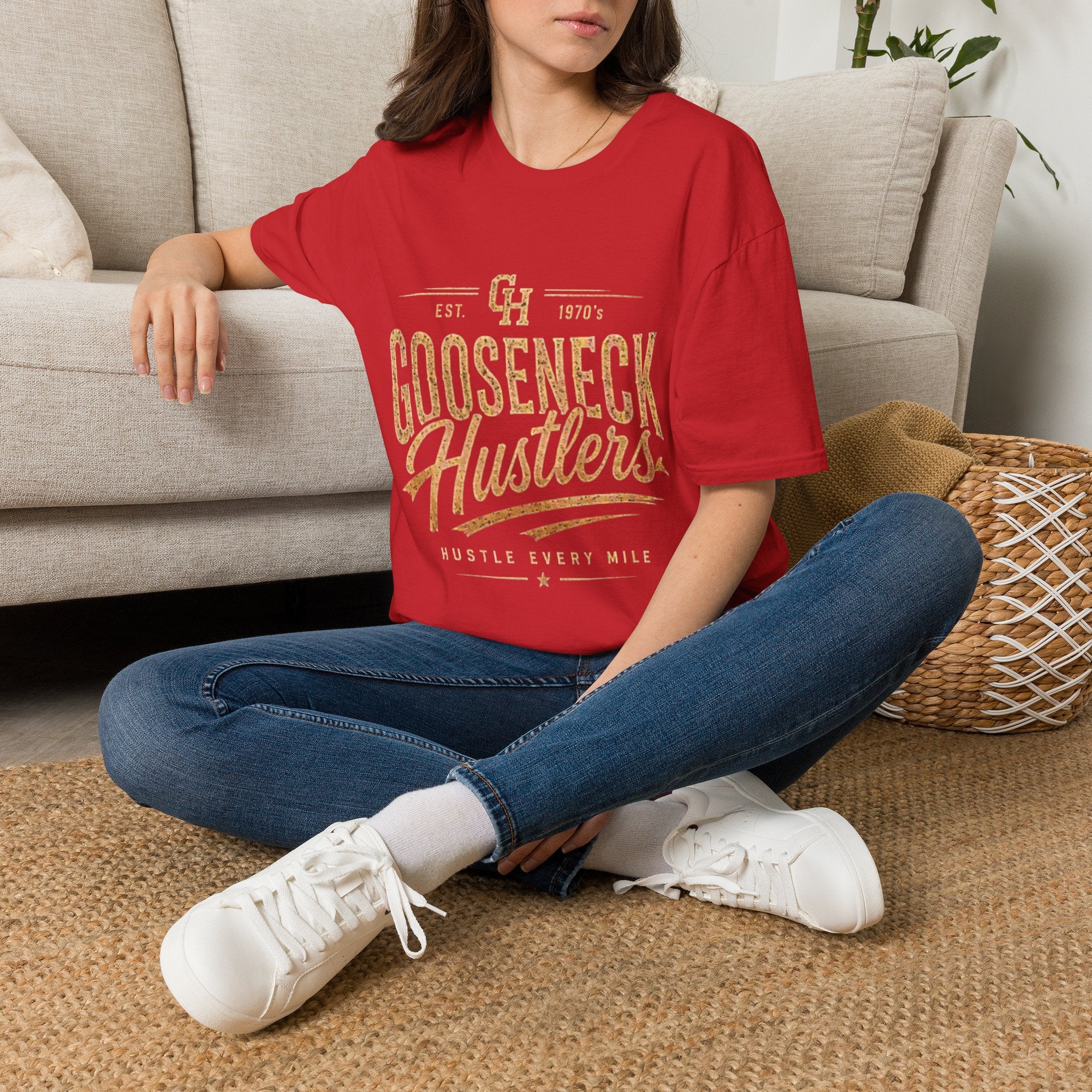 Gooseneck Hustlers T-Shirt — Vintage Script Logo Tee