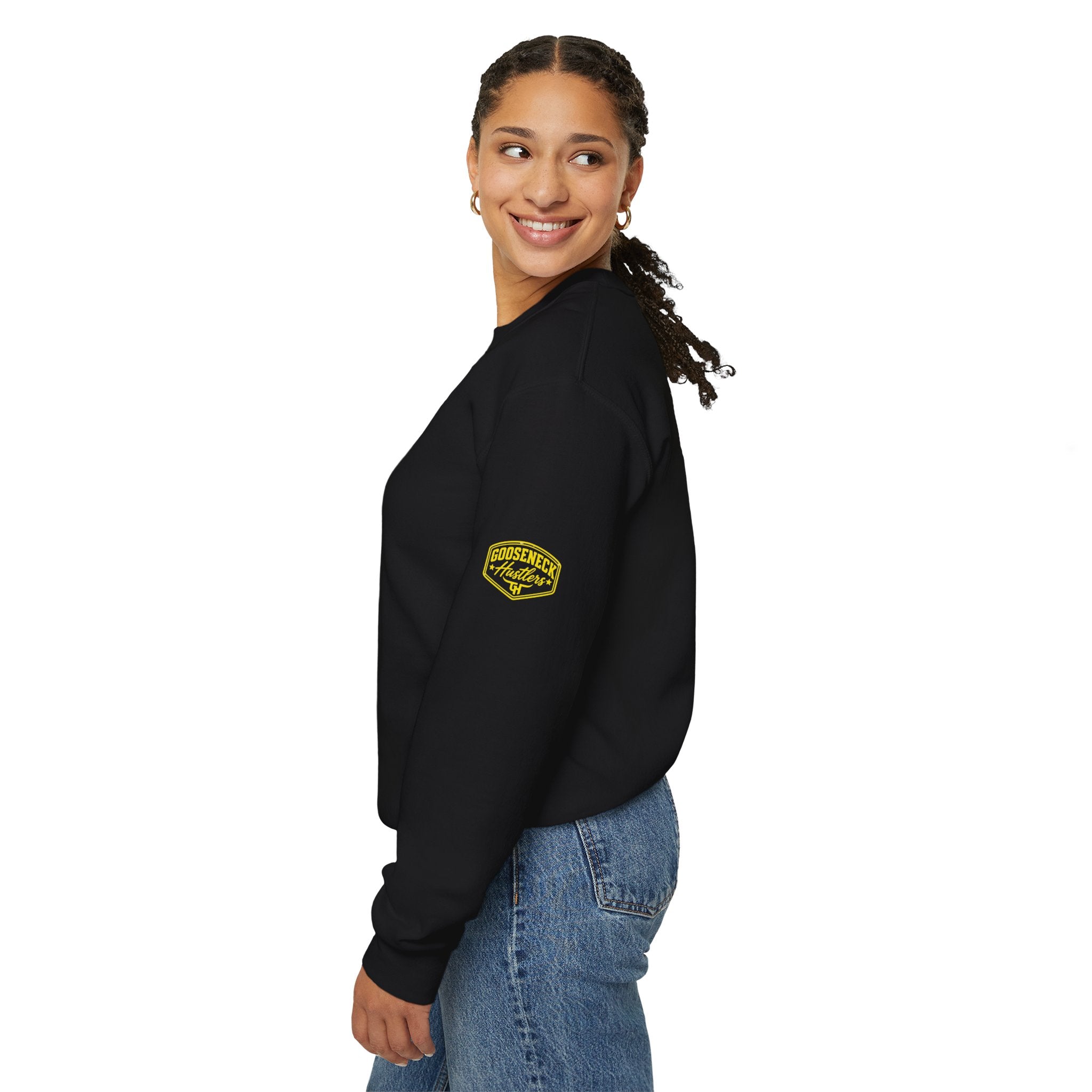Gooseneck Hustlers logo Crewneck Sweatshirt | Western bull emblem