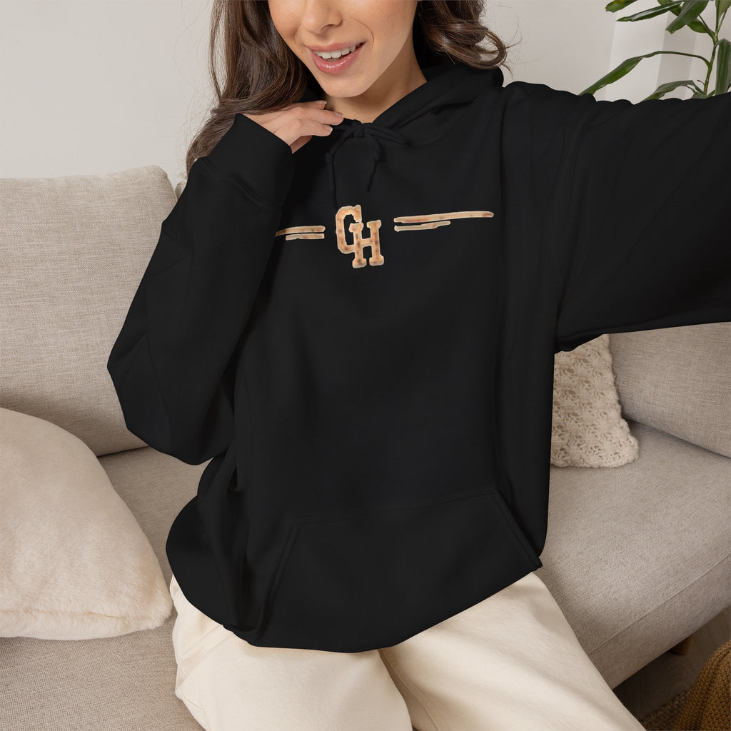 Good Luck Hustlers Skull Hoodie | Crossed Baseball Bats Vintage Logo