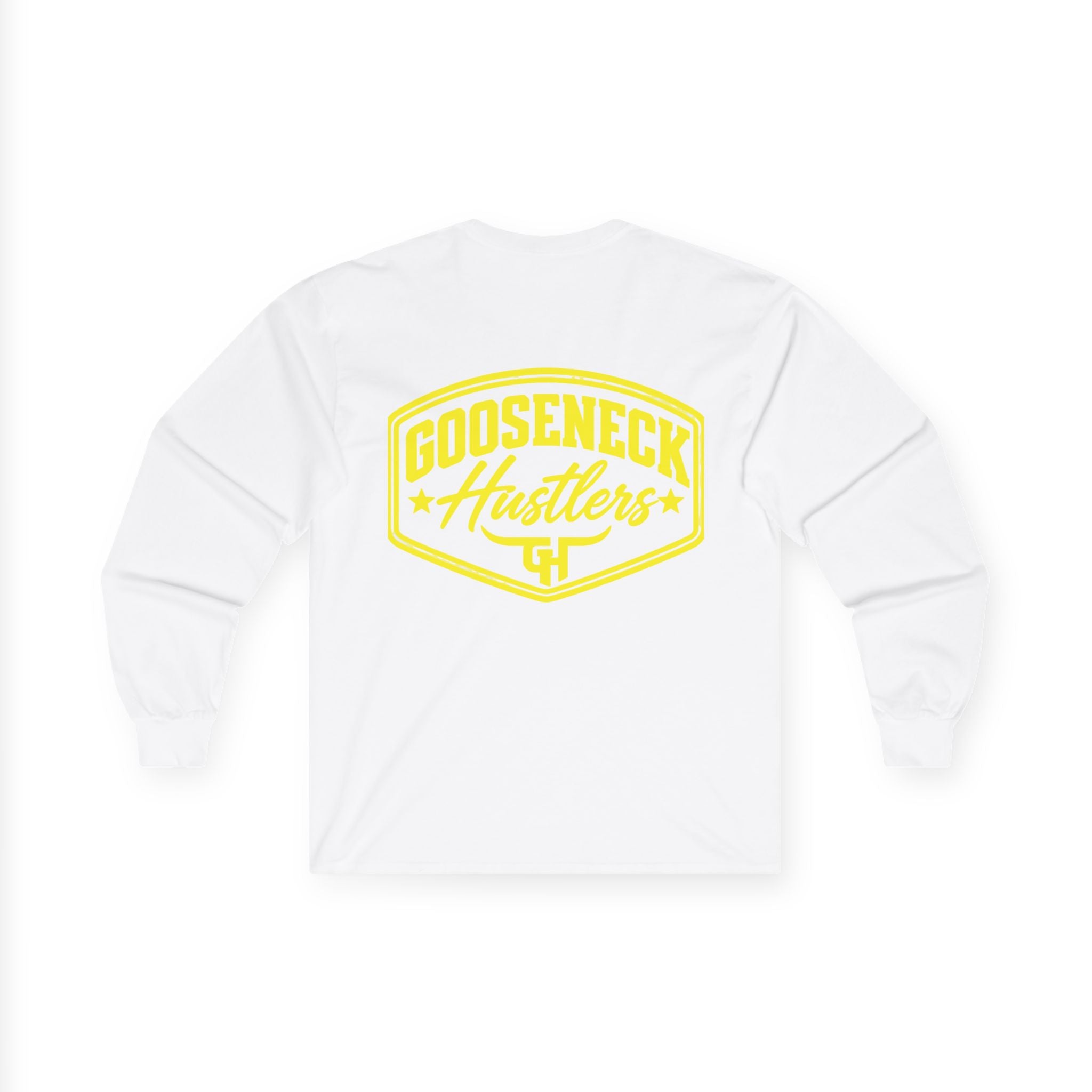 Gooseneck Hustlers logo Long Sleeve Tee | Western ranchy trucker design