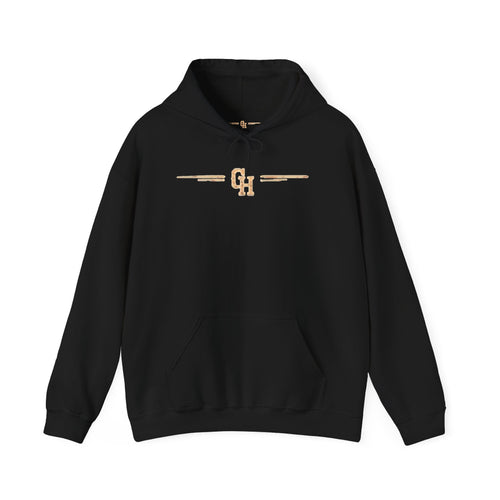 Good Luck Hustlers Skull Hoodie | Crossed Baseball Bats Vintage Logo