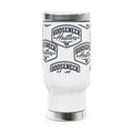 Gooseneck Hustlers Logo 14oz Stainless Travel Mug with Handle