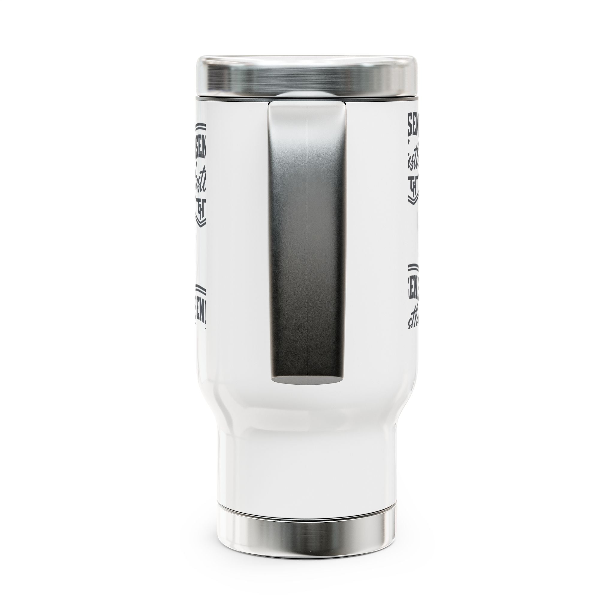 Gooseneck Hustlers Logo 14oz Stainless Travel Mug with Handle