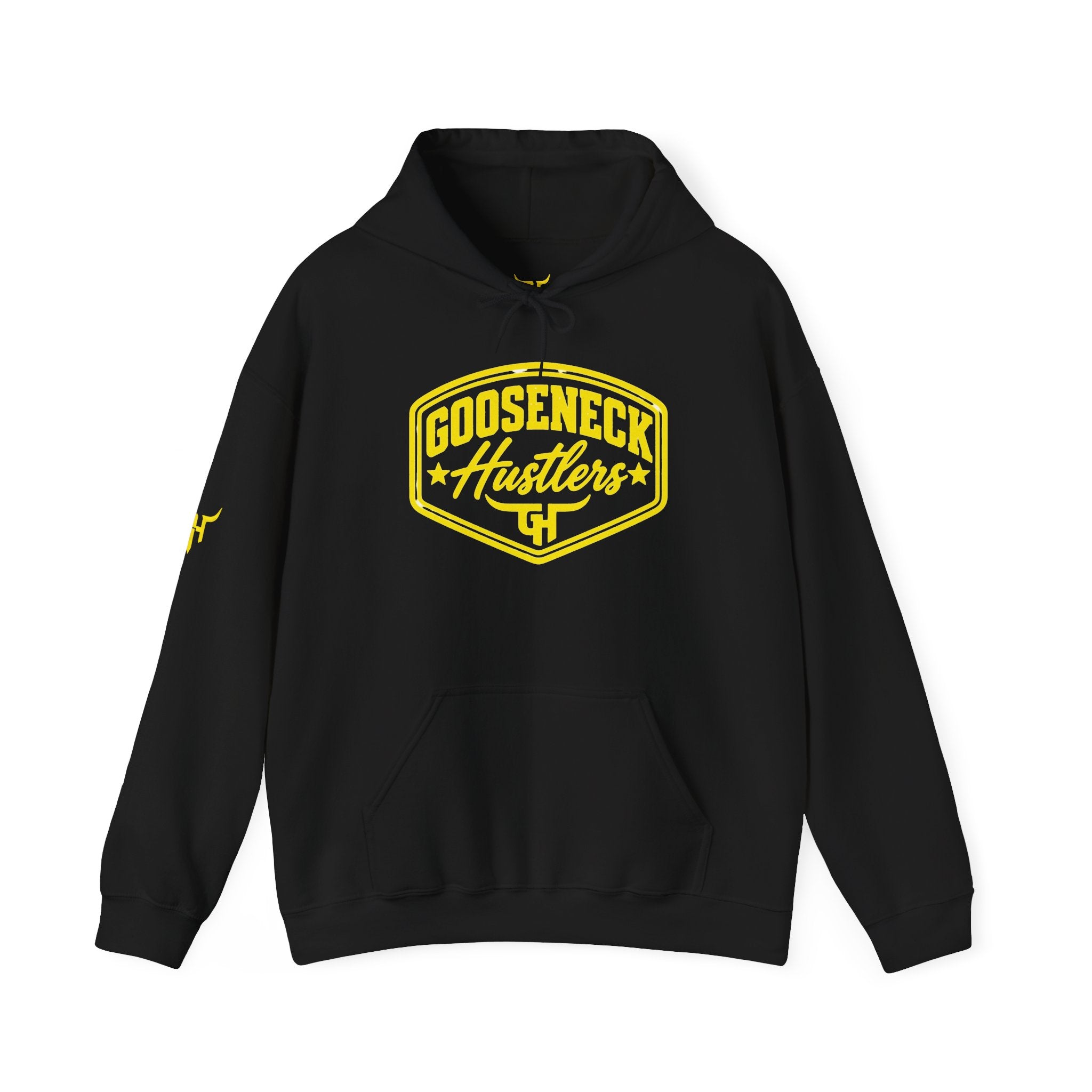Gooseneck Hustlers Script Logo Hoodie | White Pullover Sweatshirt