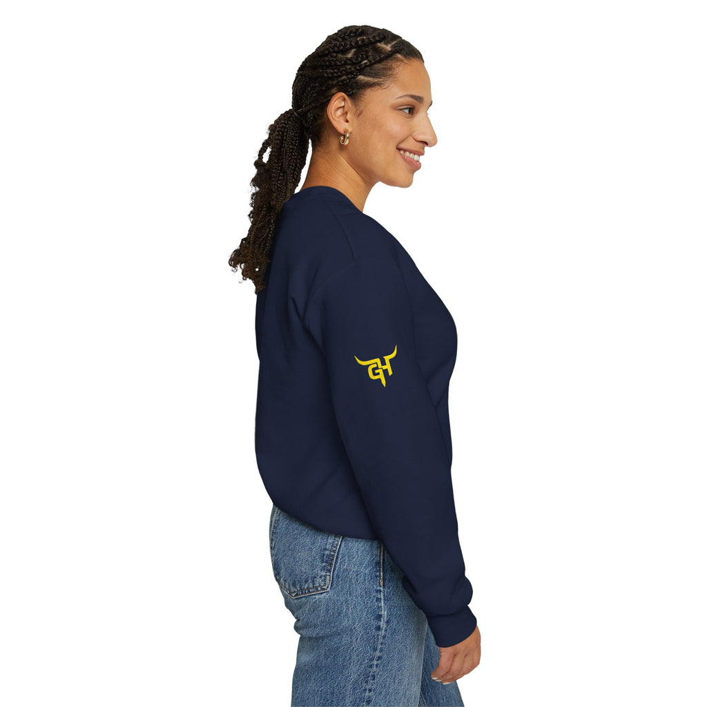 Gooseneck Hustlers logo Crewneck Sweatshirt | Western bull emblem