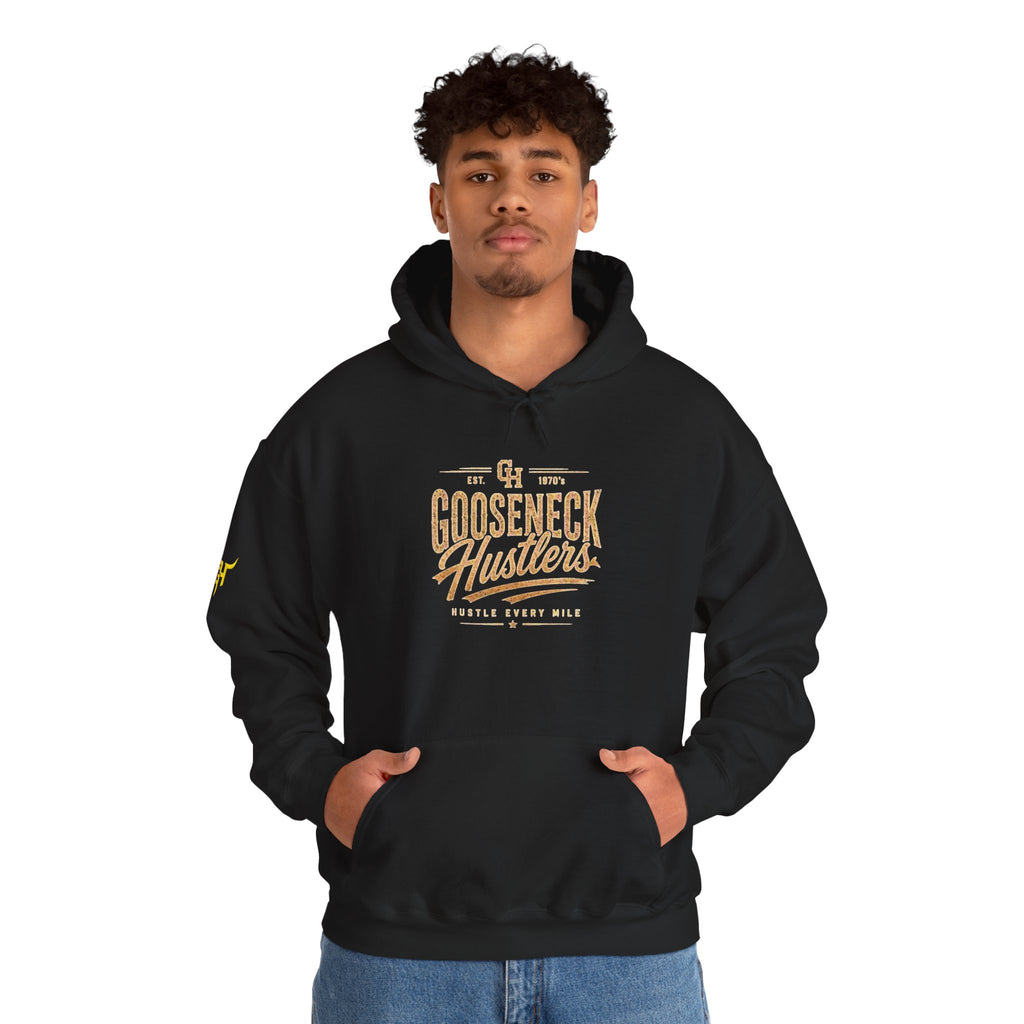 Gooseneck Hustlers Script Logo Hoodie | White Pullover Sweatshirt
